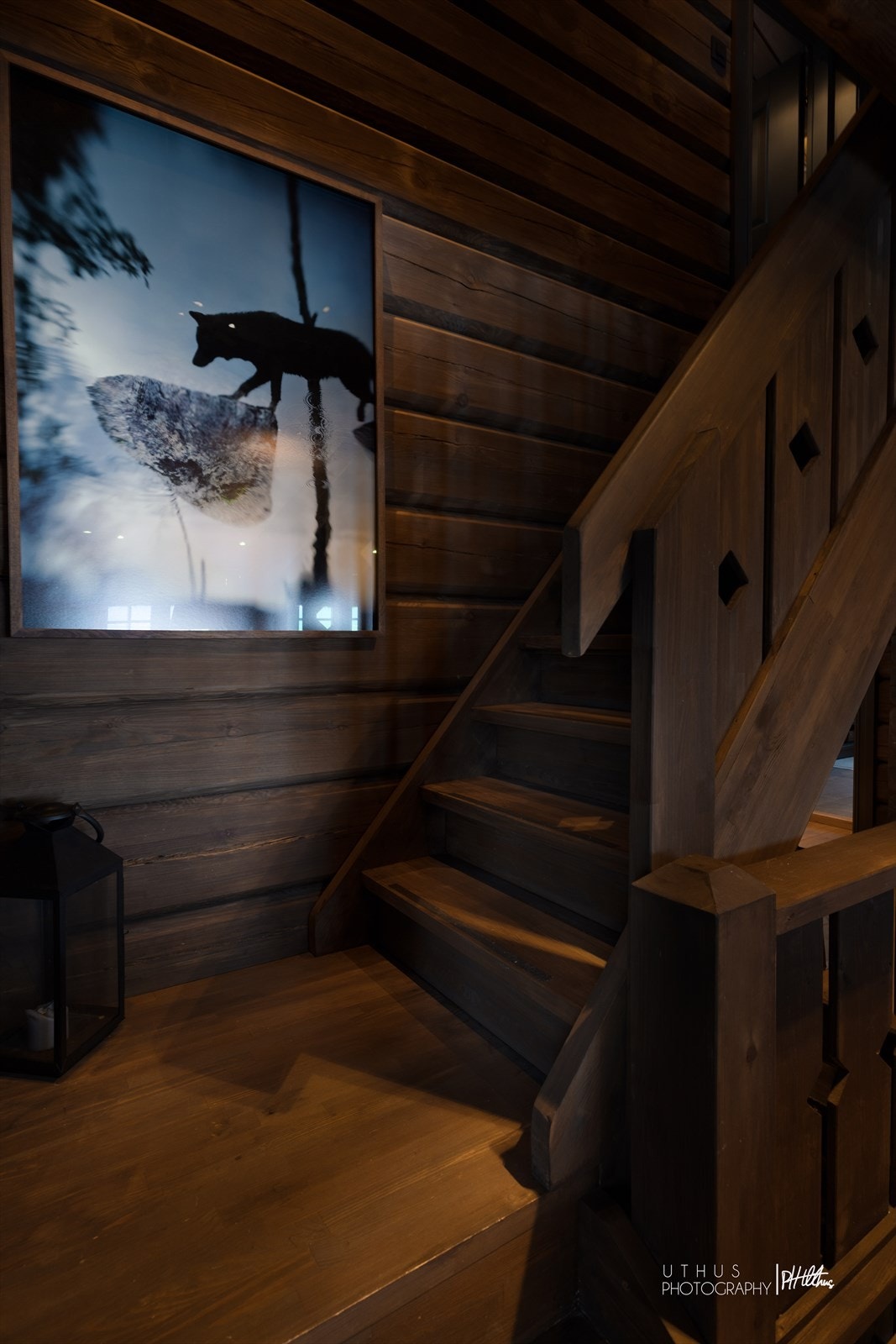 Trappen leder opp til hyttas 2. etasje Galleribilde