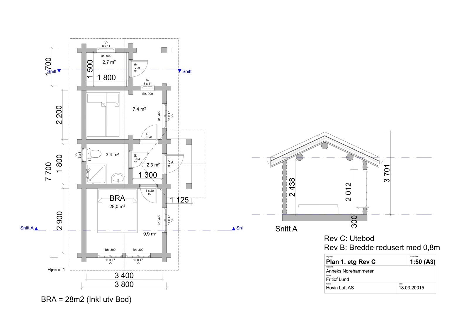 Plantegning anneks Galleribilde