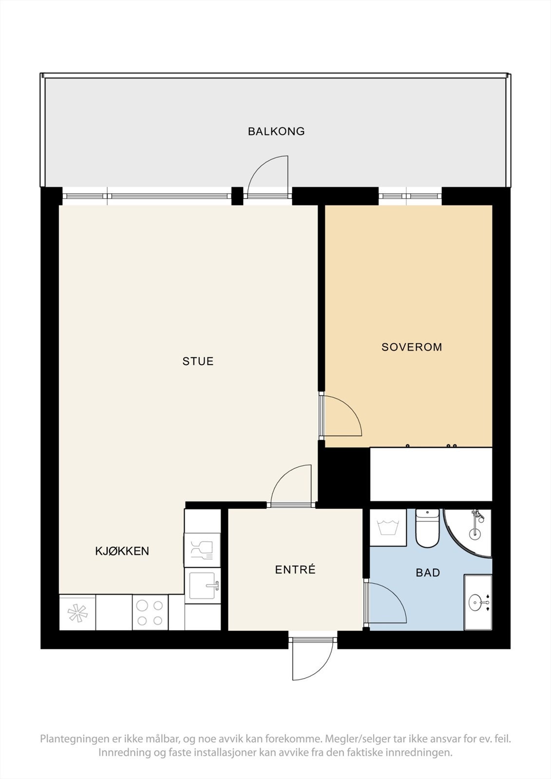 Plantegning 1. etg - Fredtunvegen 10A. Galleribilde
