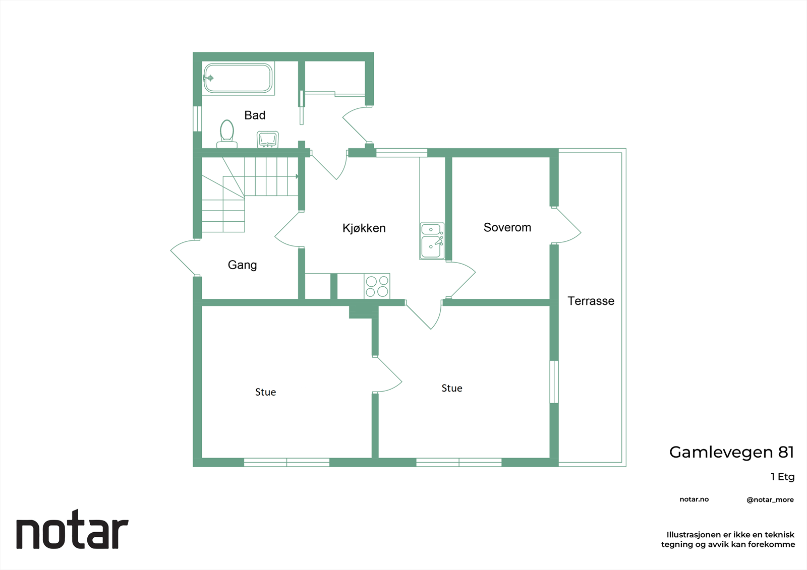 Plantegning hovedetasje - Gamlevegen 81 Galleribilde
