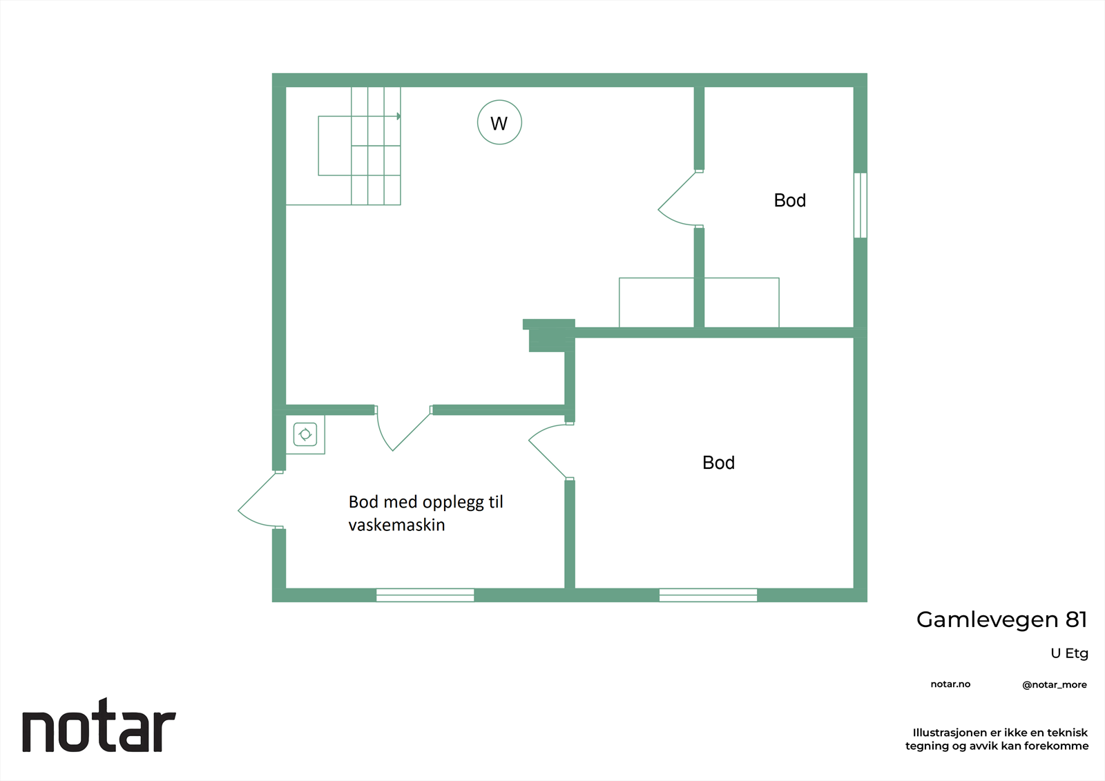 Plantegning underetasje - Gamlevegen 81 Galleribilde