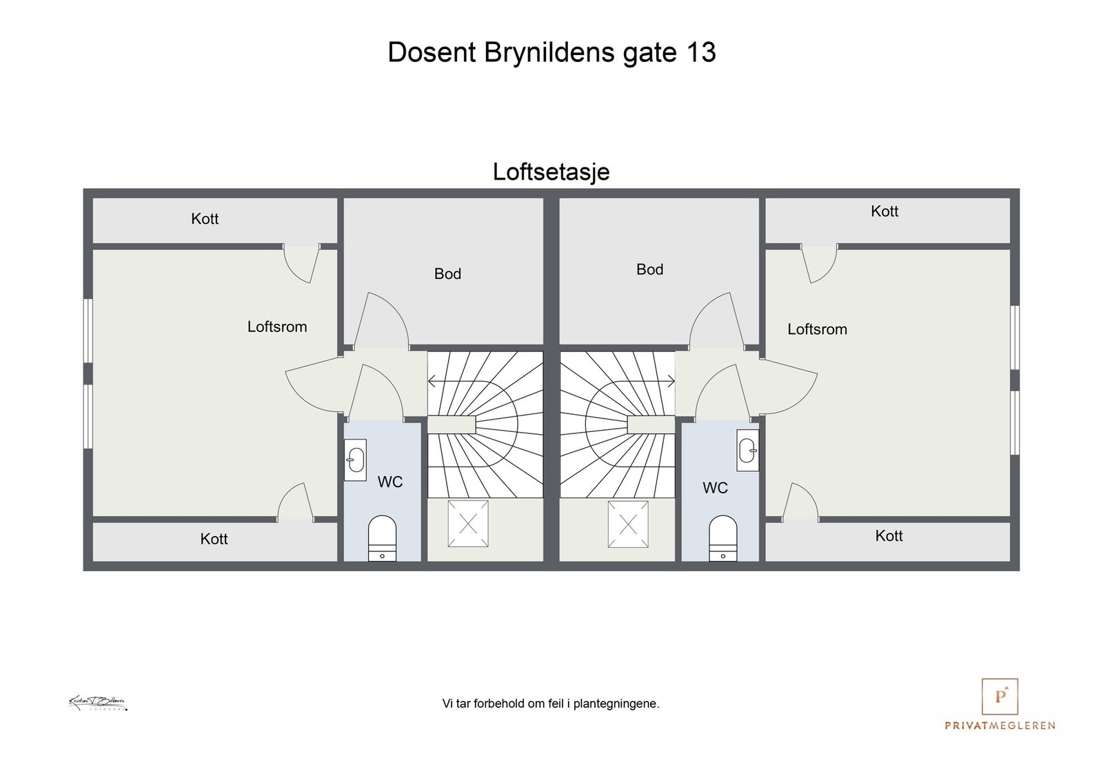 Plantegning seksjon 2 - loftsetasje Galleribilde