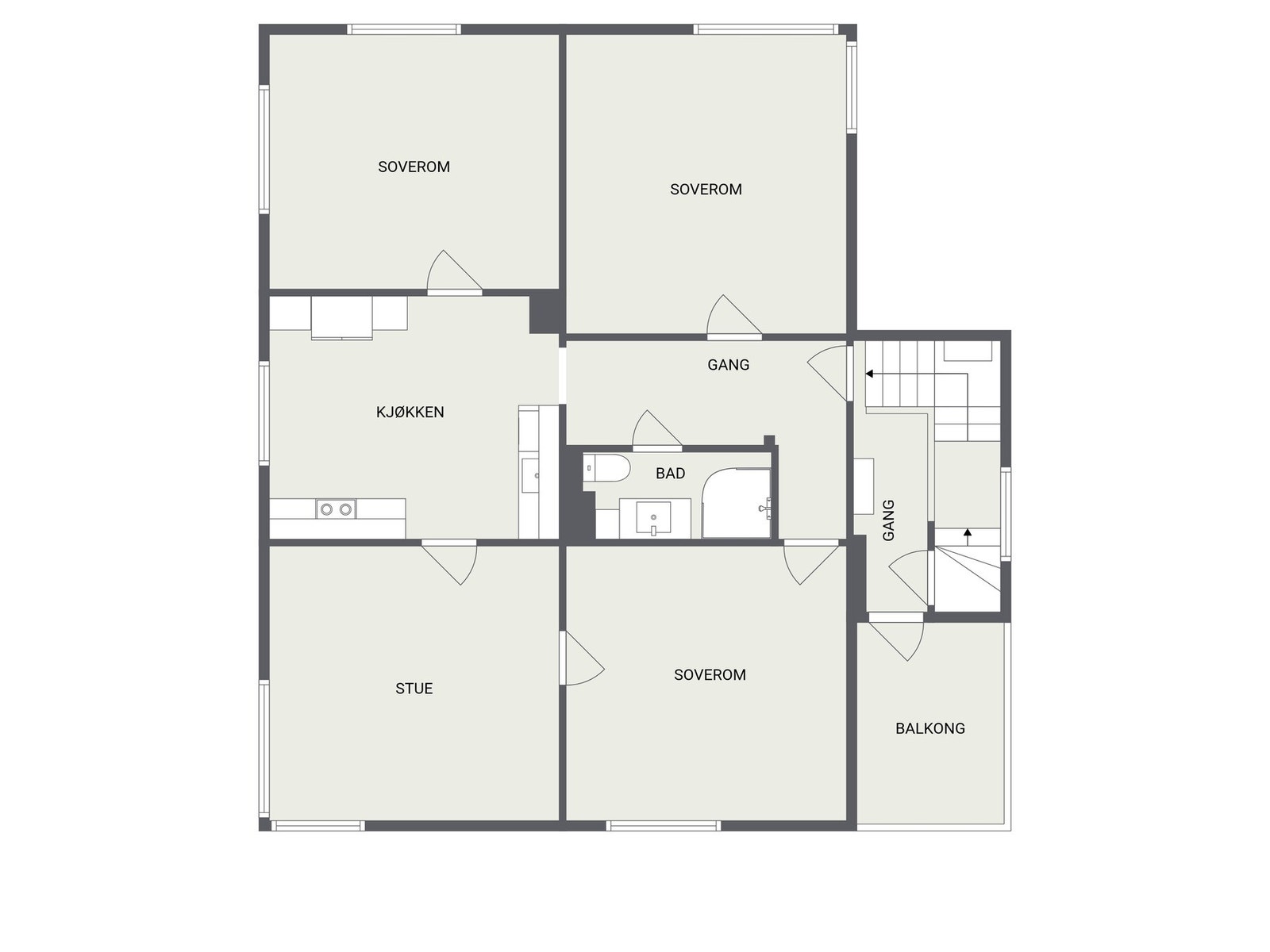 Plantegning 2. etasje Galleribilde