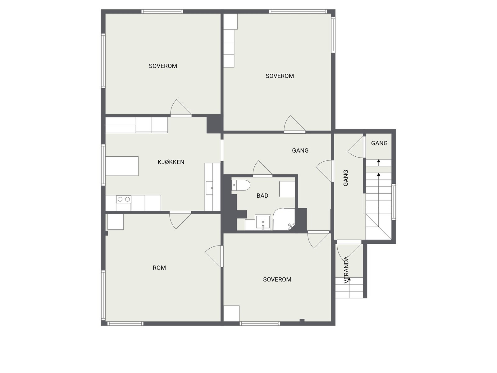 Plantegning 1. etasje Galleribilde