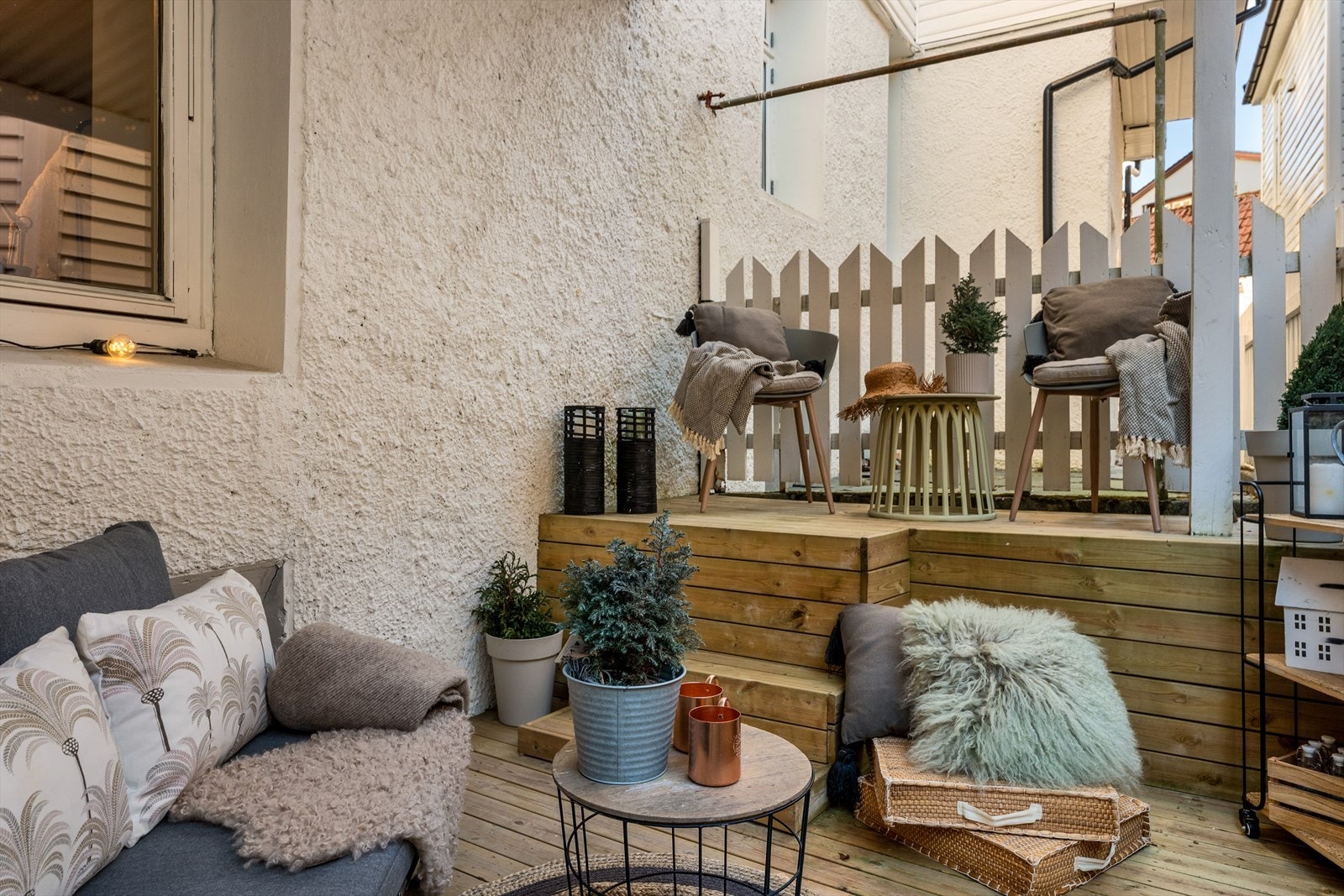 Leiigheten disponerer en koselig bakgård. Galleribilde