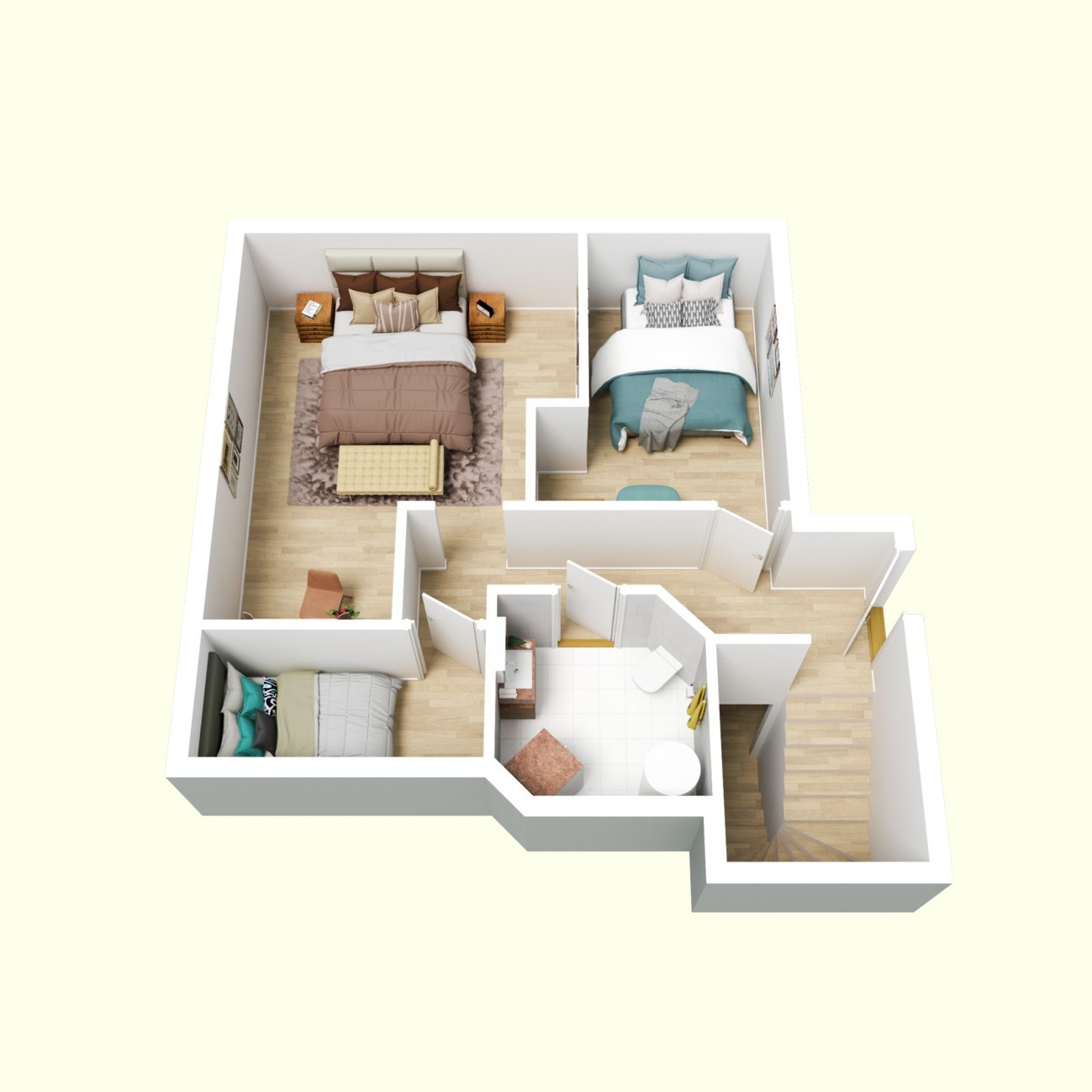 3D plantegning - loft. Galleribilde