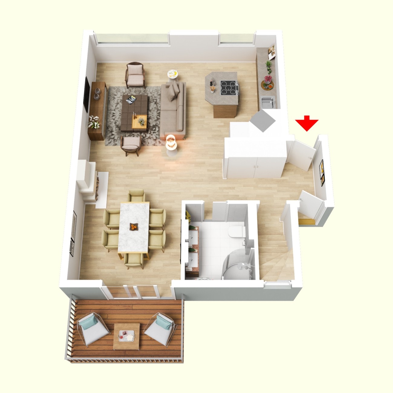 3D plantening - hovedetasjen. Galleribilde