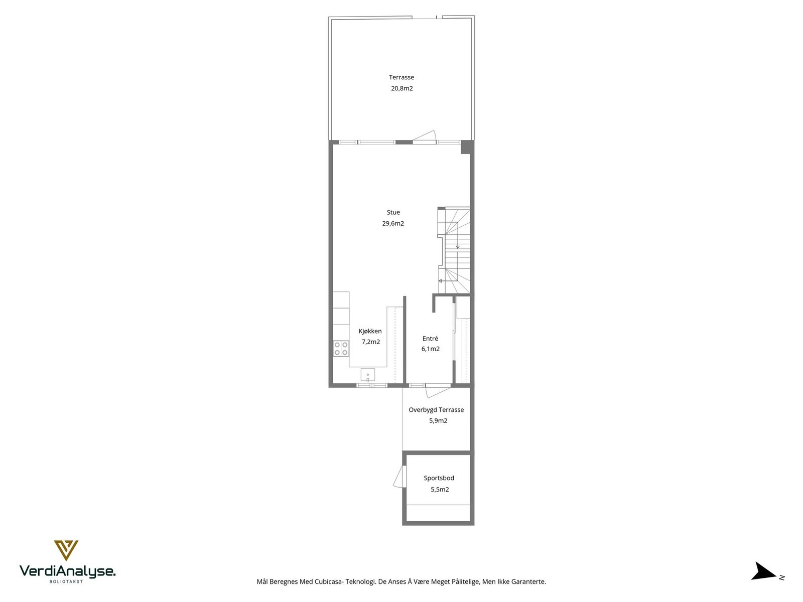 Planskisse med areal - 1. etasje. Galleribilde