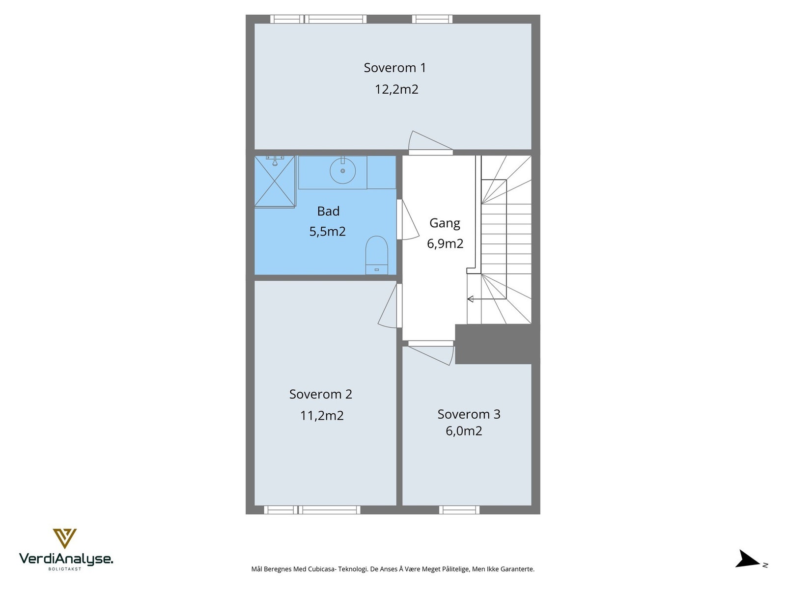Planskisse med areal - 2. etasje. Galleribilde