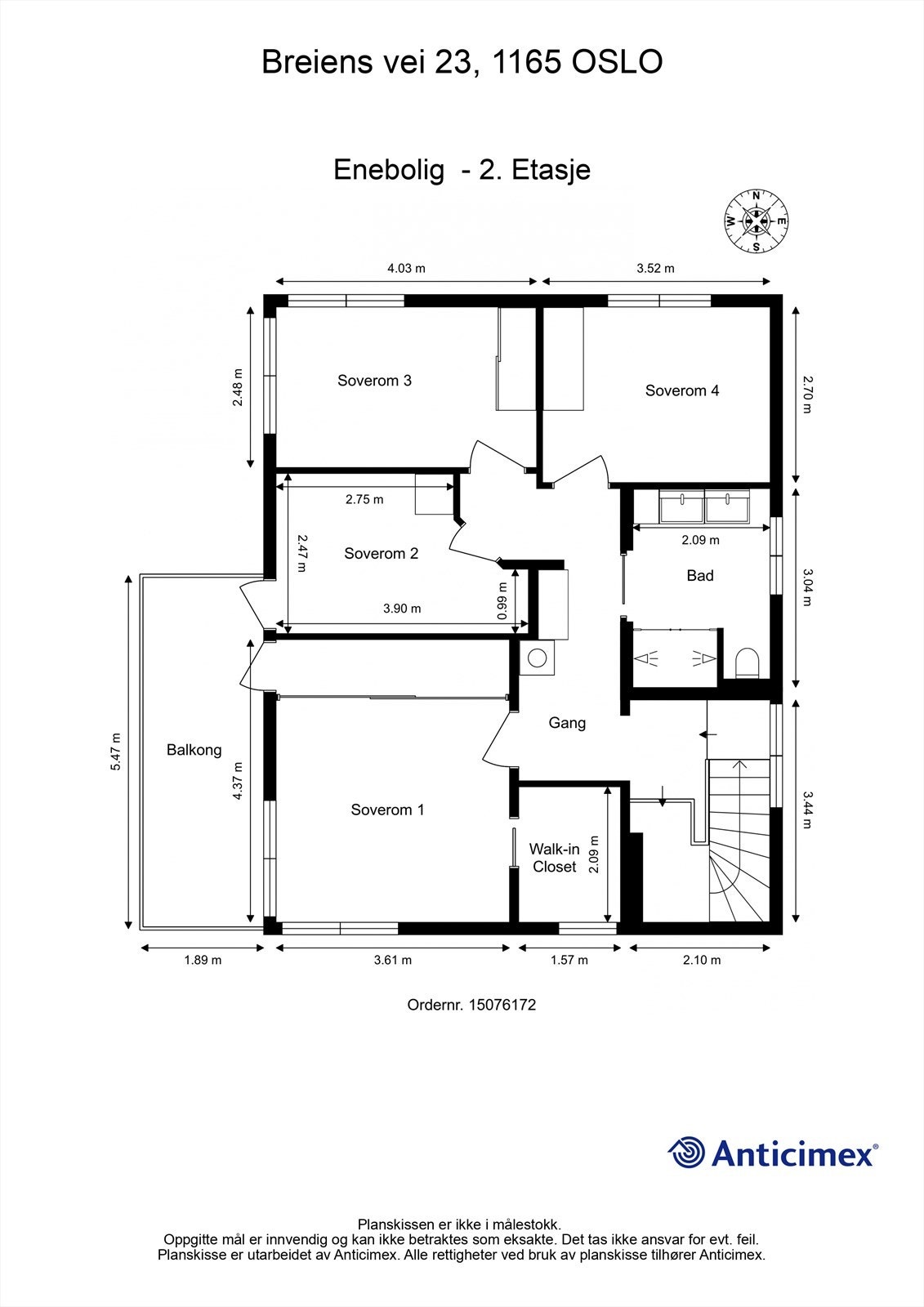 Plantegning 2. etasje Galleribilde