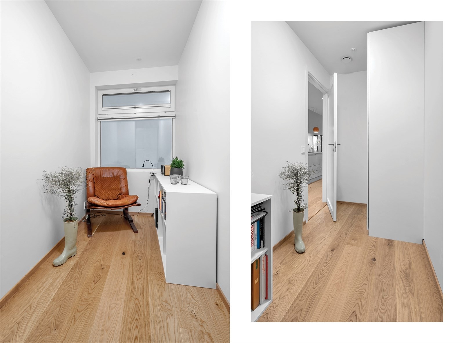 TV-stue/Medierom med vindu mot svalgang Galleribilde