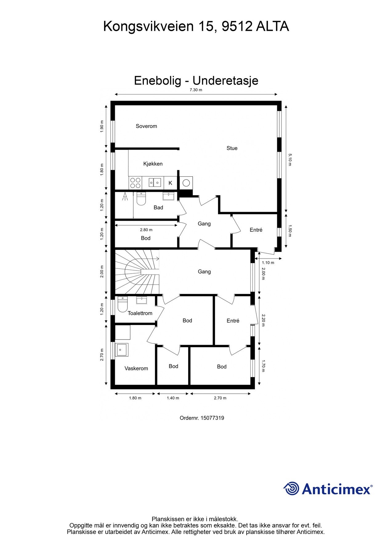 Plantegning underetasje. Galleribilde