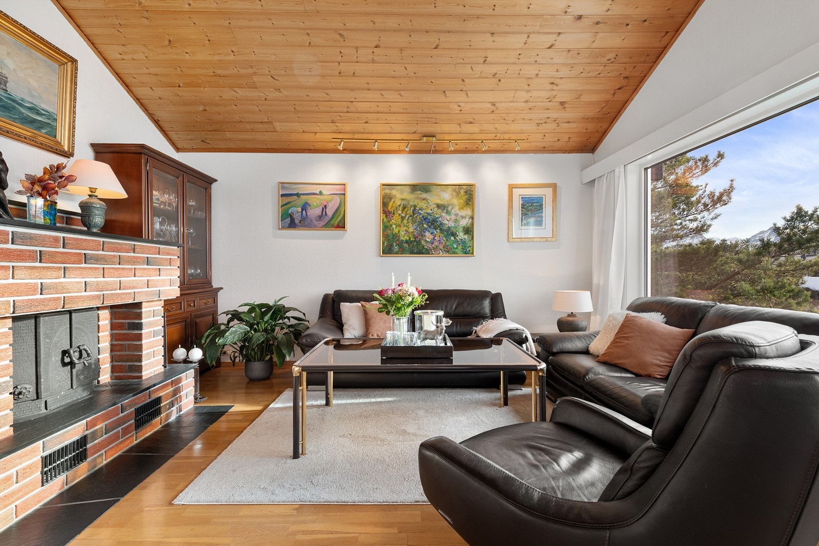 Stue med peis Galleribilde