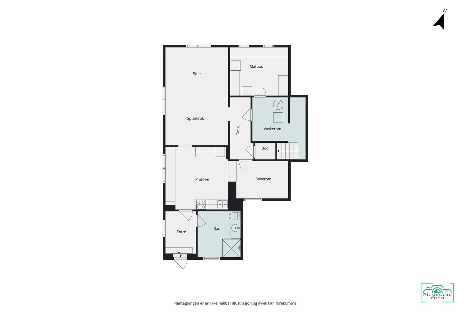 Plantegning sokkeletasje/utleie Galleribilde