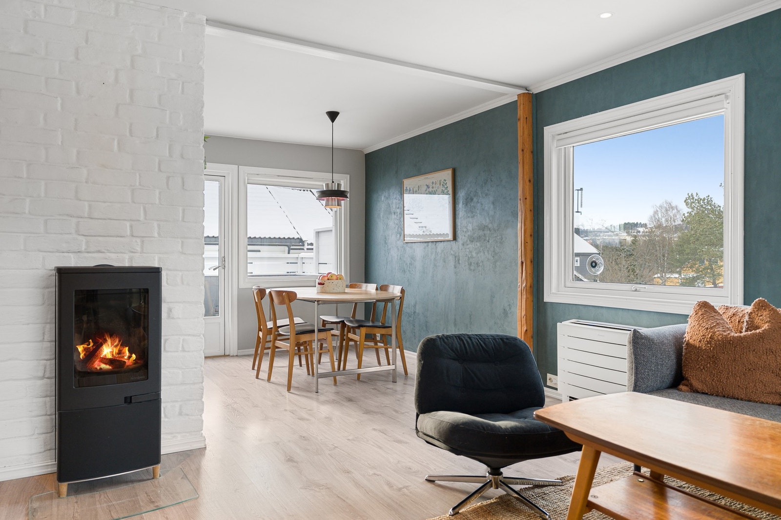 Praktisk planløsning som sørger for en naturlig inndeling i soner. Galleribilde