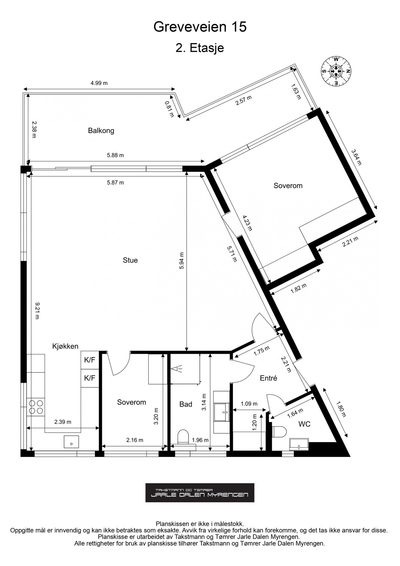 Plantegning for leiligheten Galleribilde