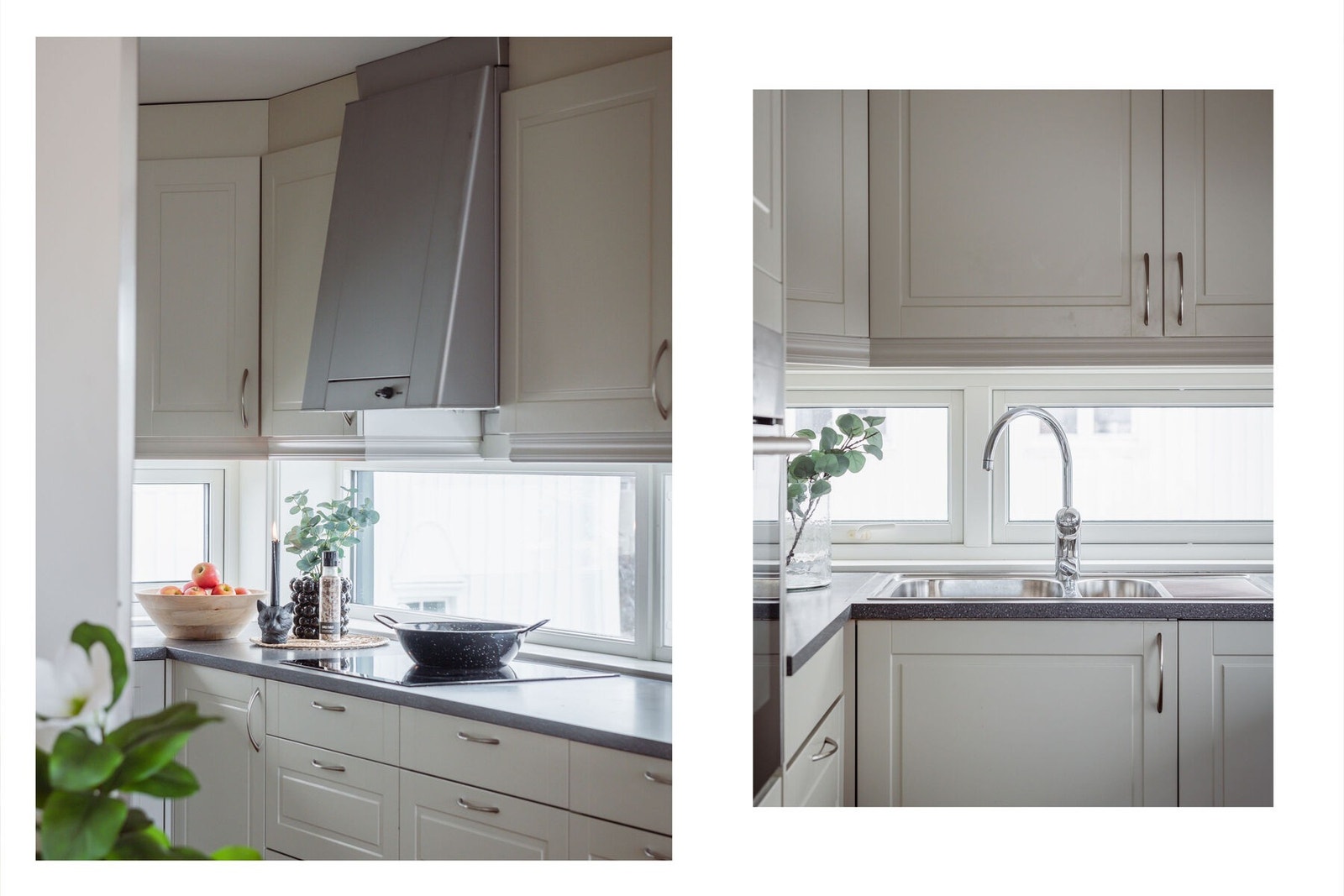 Kjøkkenet er løst på en effektiv måte. Det er godt med lagringsplass i skapene. Galleribilde