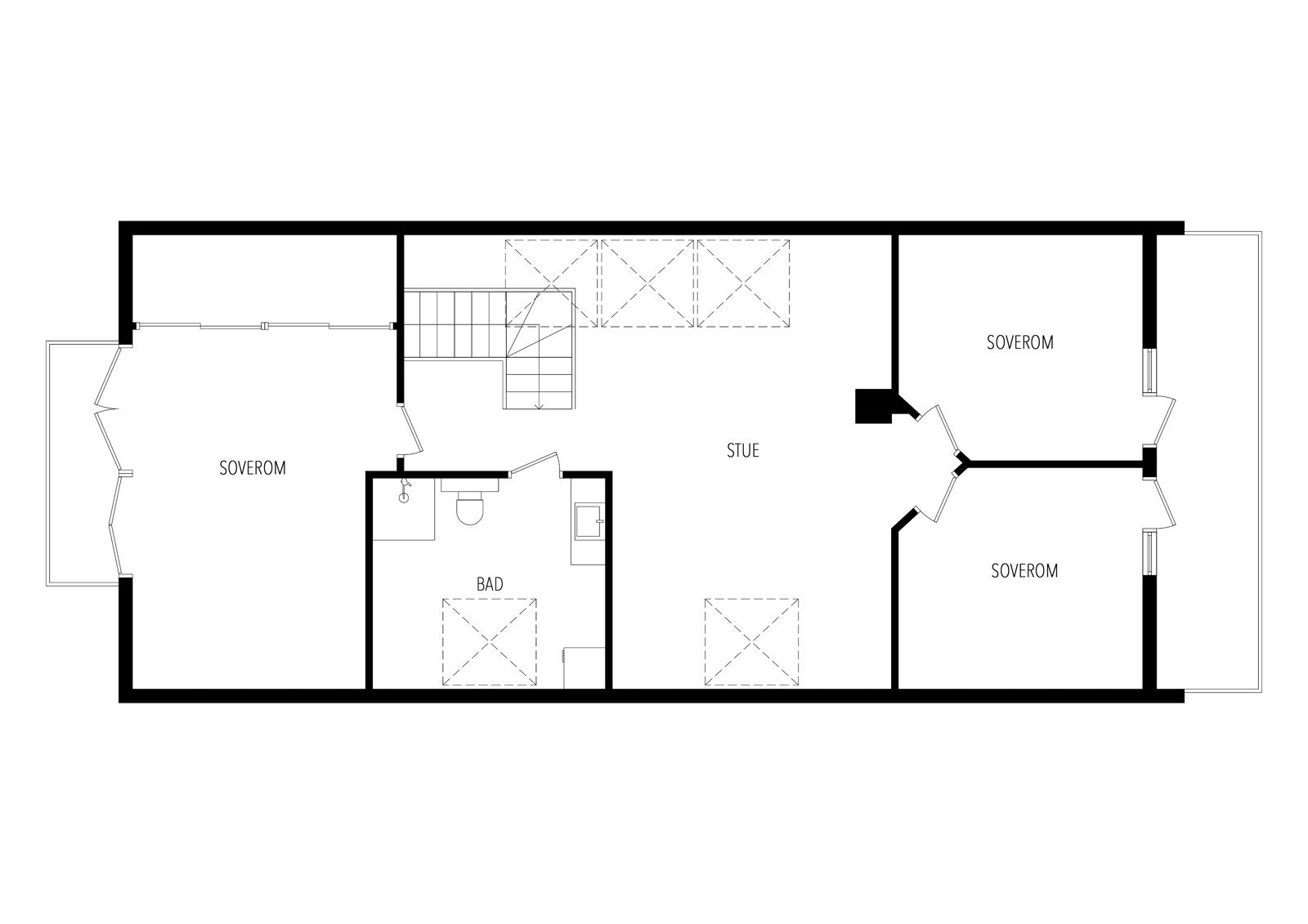 Plantegning andre etasje. Galleribilde