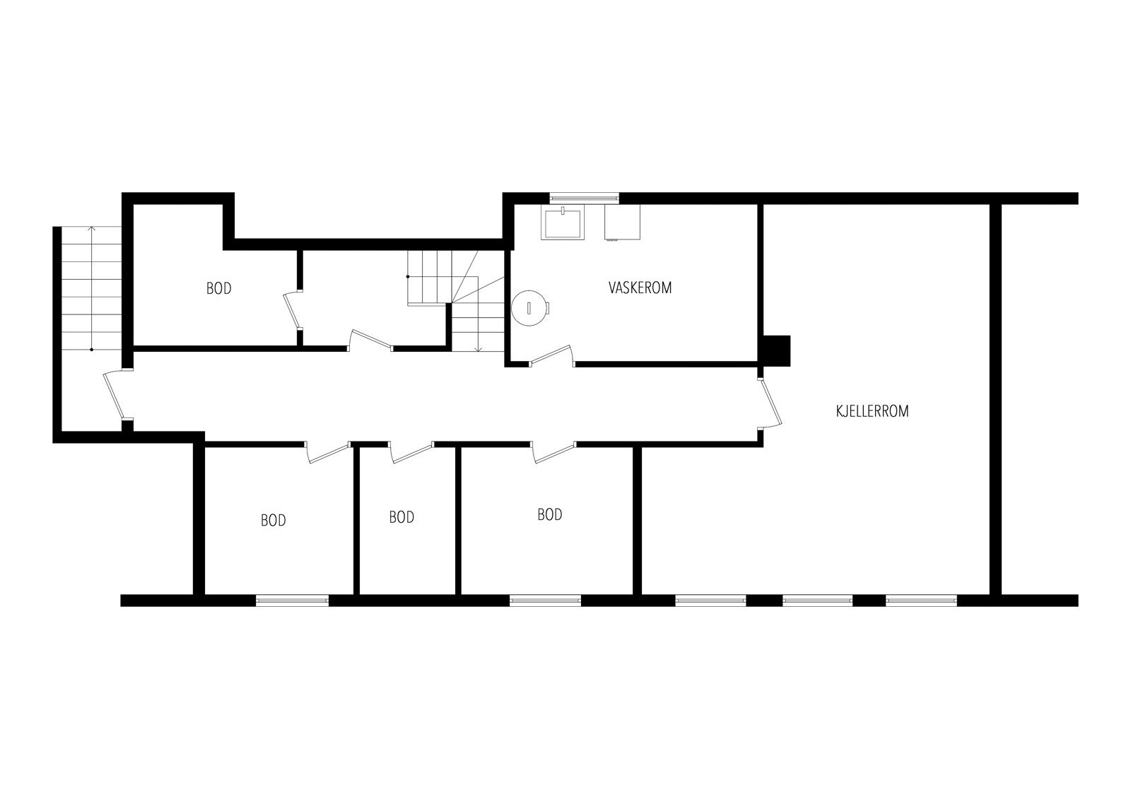 Plantegning kjeller. Galleribilde