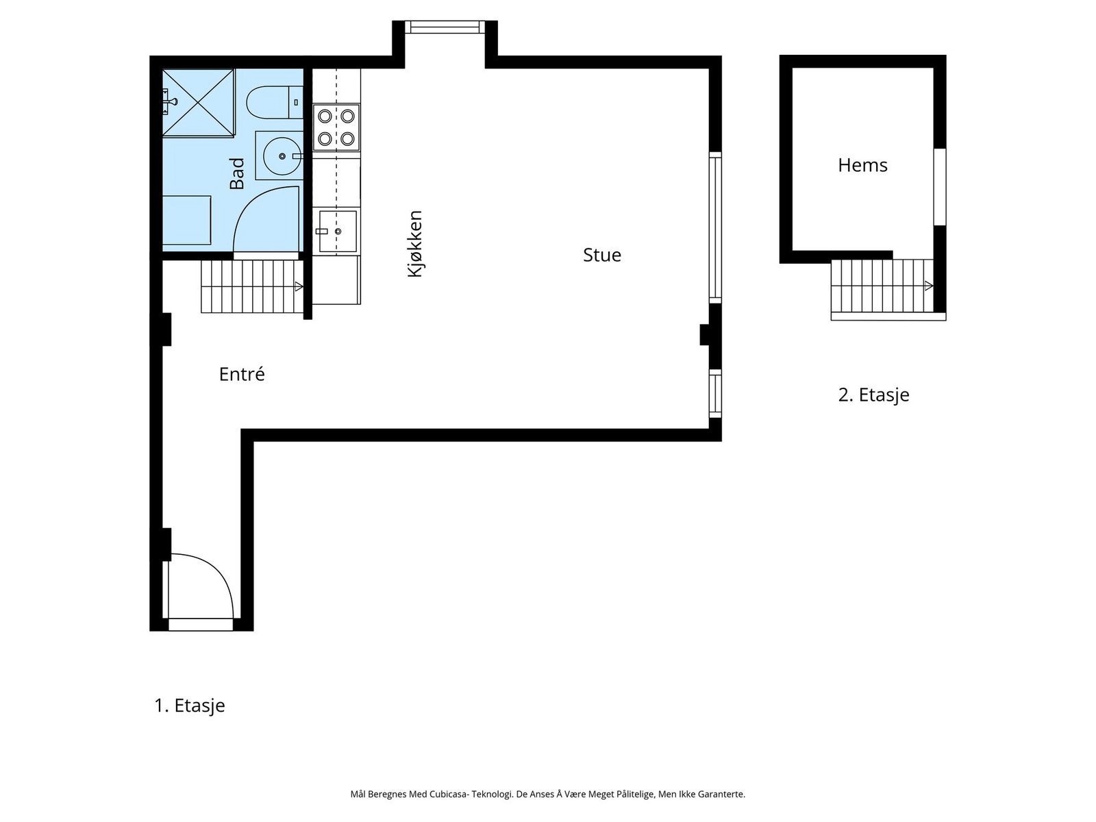 Leiligheten ligger i en høy 1. etasje. Galleribilde