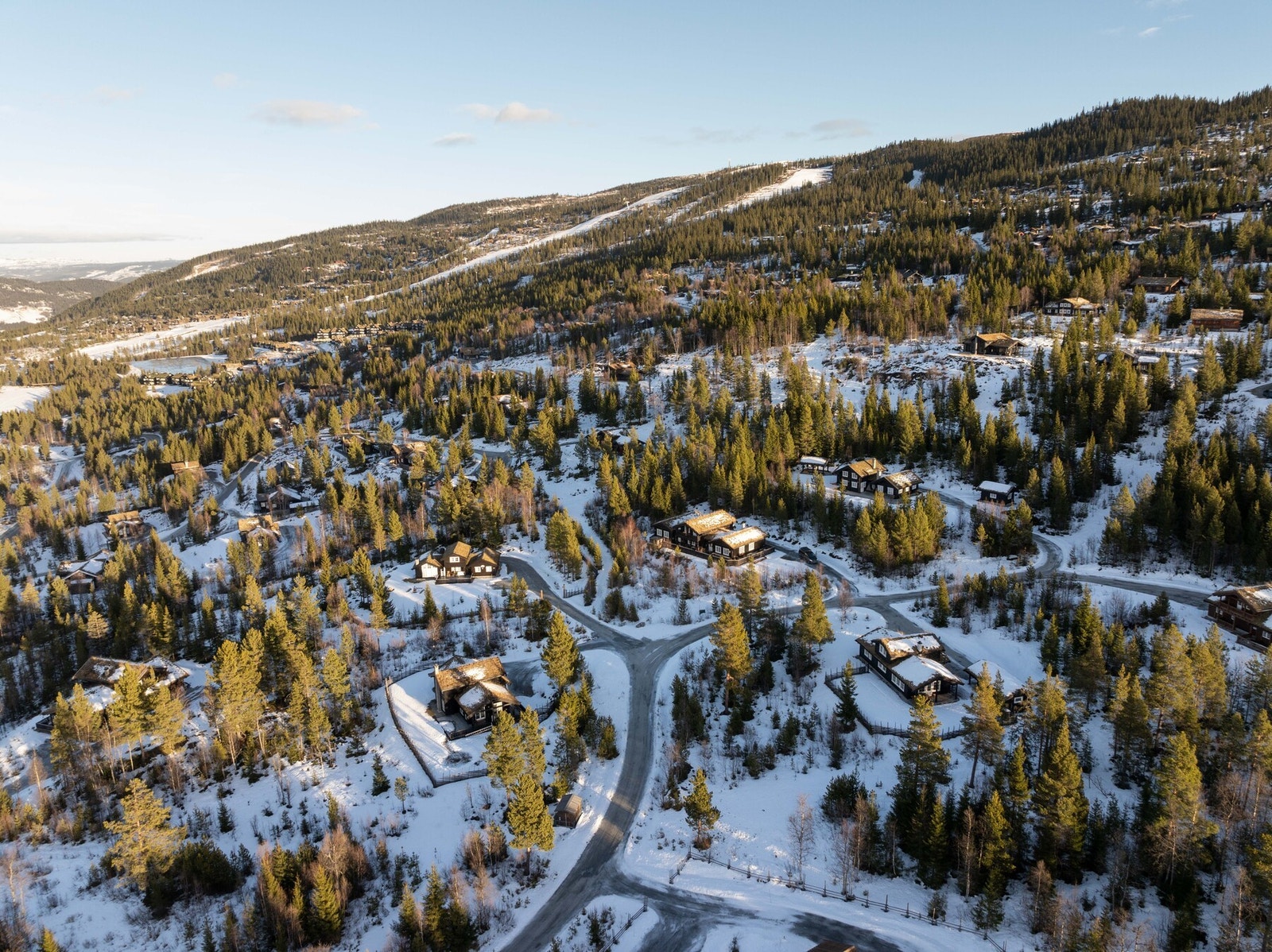 Fra alpinbakken kan en skli hele veien ned til hytta. Galleribilde