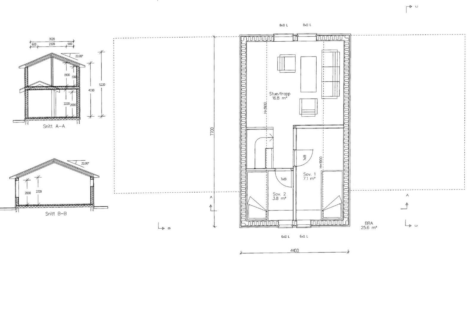 Plantegning loftsetasje. Galleribilde
