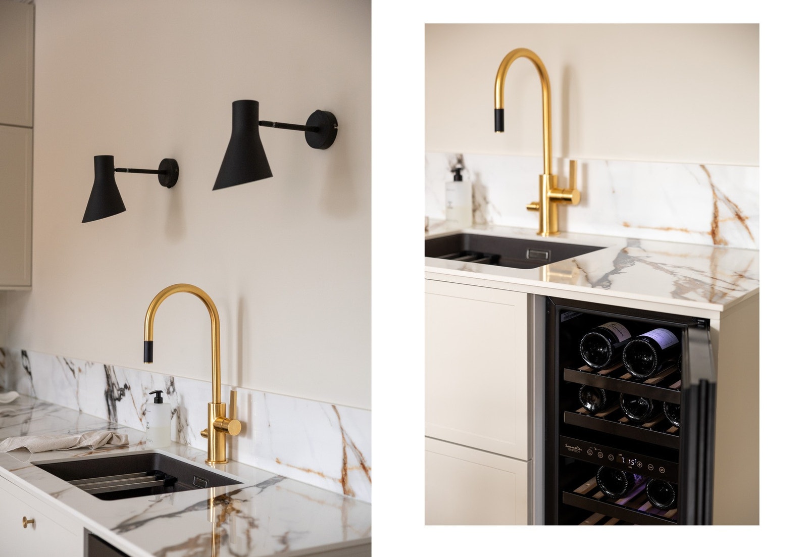 Integrert hvitevarer gir kjøkkenet et godt helhetsinntrykk, og består av stekeovn, platetopp, oppvaskmaskin, mikrobølgeovn og kjøleskap med fryser. Galleribilde