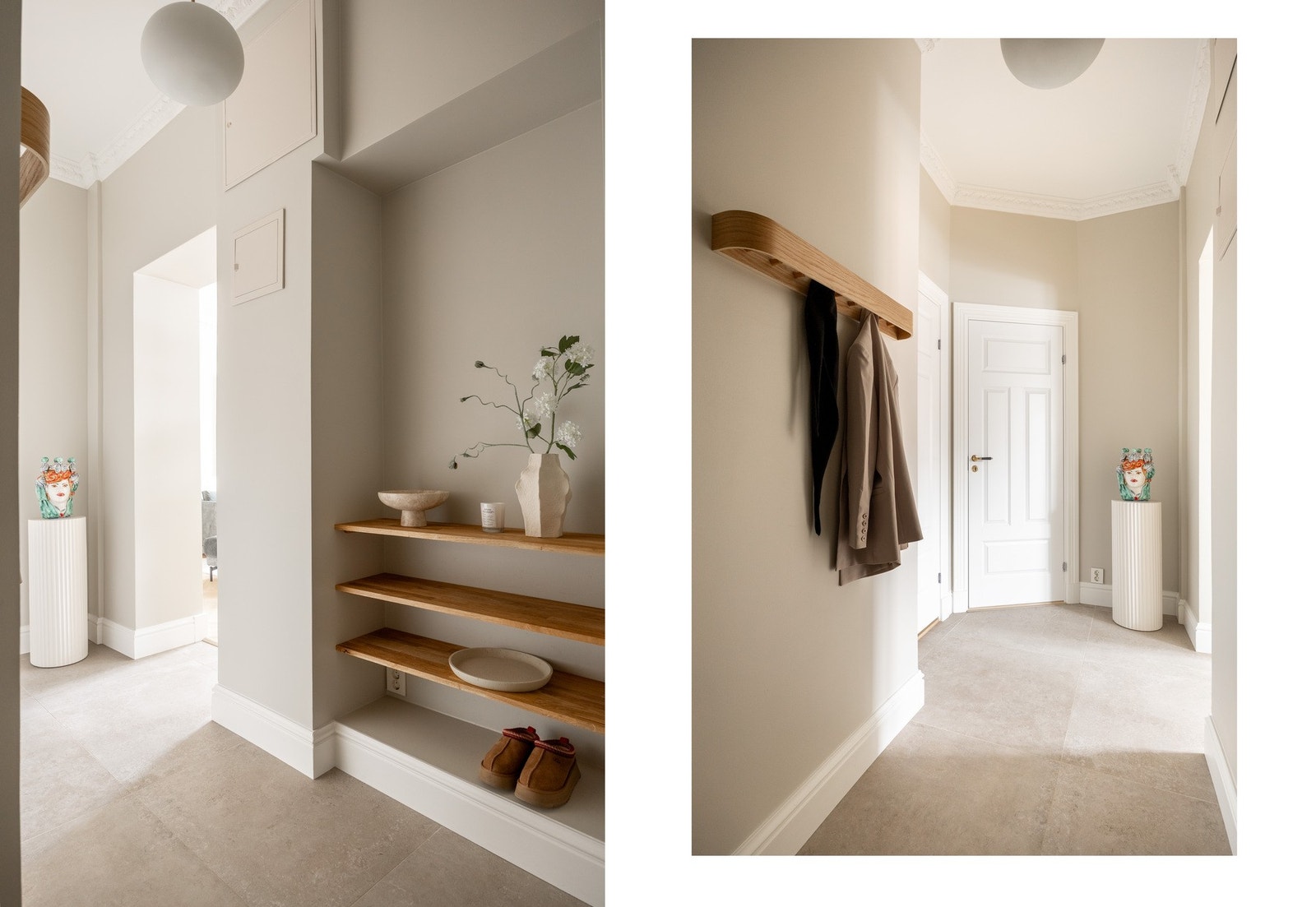 Innbydende entré med lekkert flislagt gulv og gulvvarme. Galleribilde