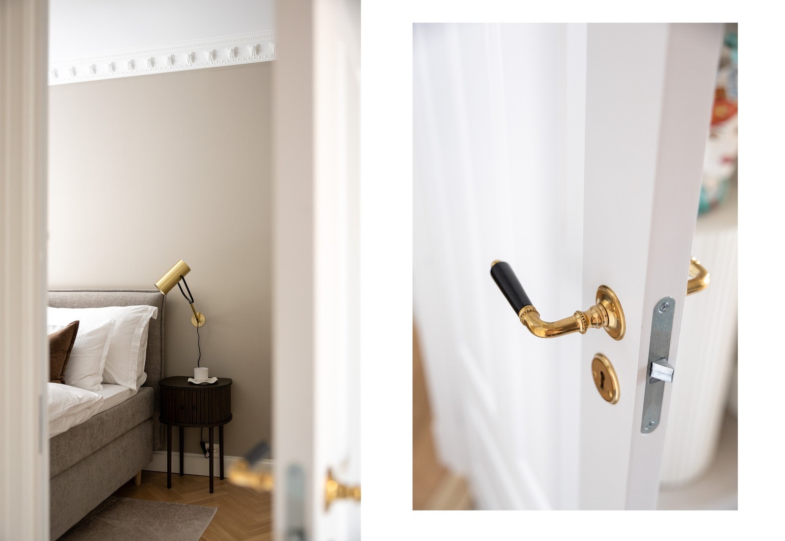 Det er god plass til stor dobbeltseng og tilhørende nattbord på hver side. Galleribilde