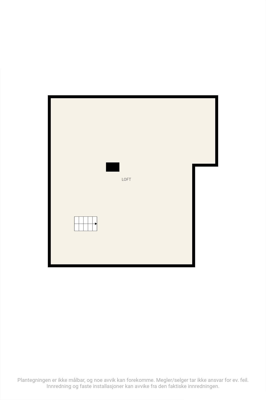 Plantegning uinnredet loft. Galleribilde