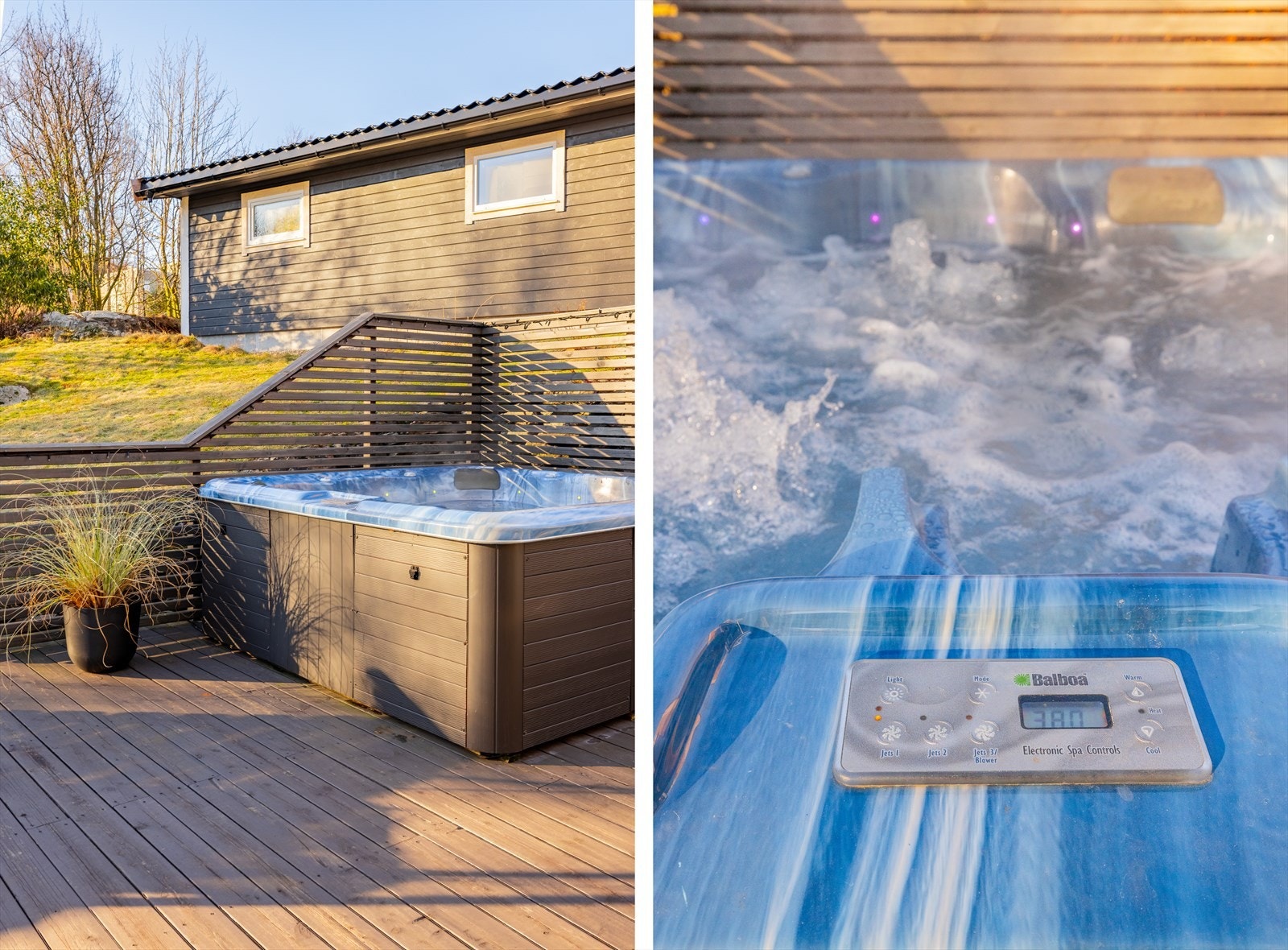 Jacuzzi på terrassen medfølger handelen. Galleribilde