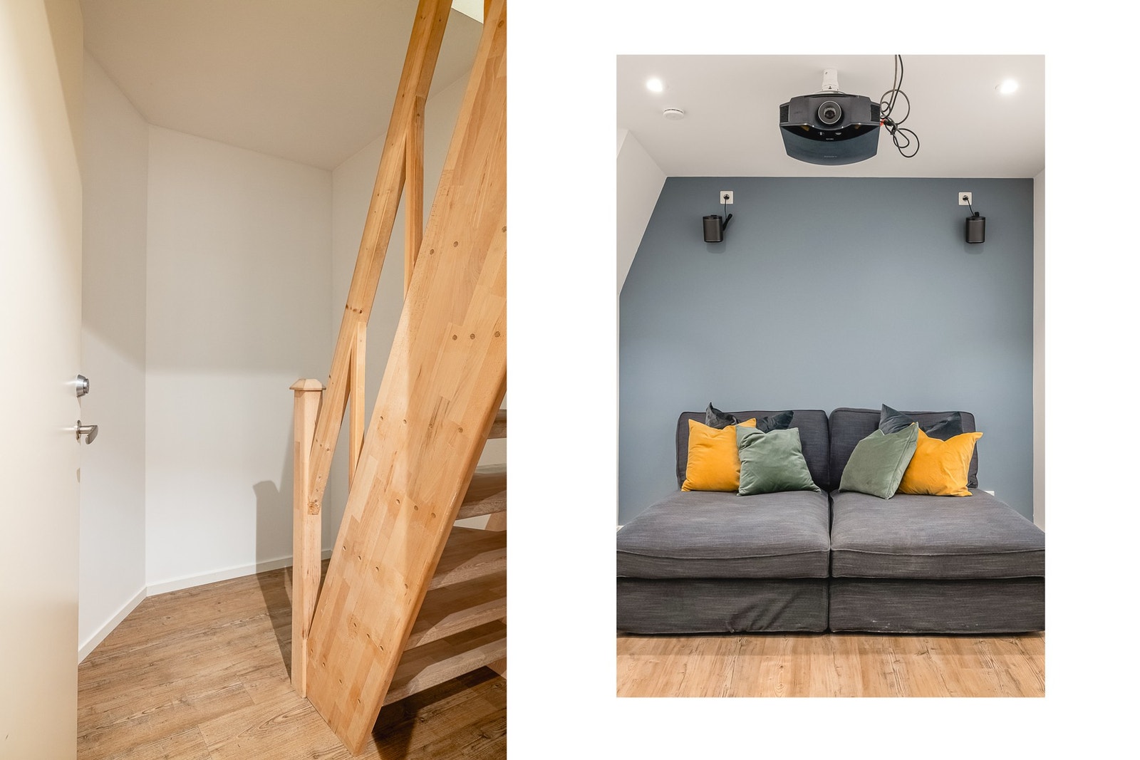 Ned trappen finner vi et rom som er innredet som kontor/kino på 15 kvm. Galleribilde