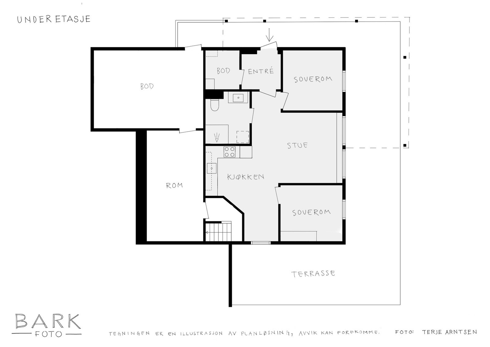 Plantegning underetasje. Galleribilde