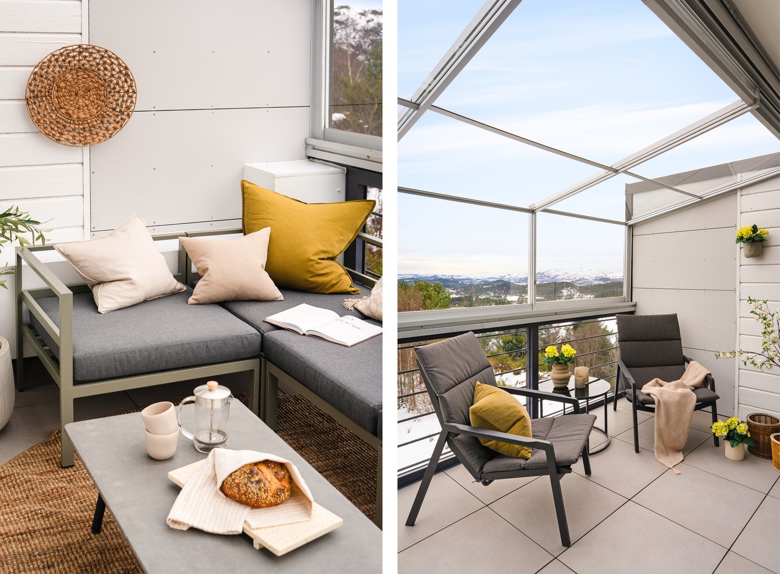 Ettersom balkongen er innglasset er bruksmulighetene betraktelig større. Galleribilde