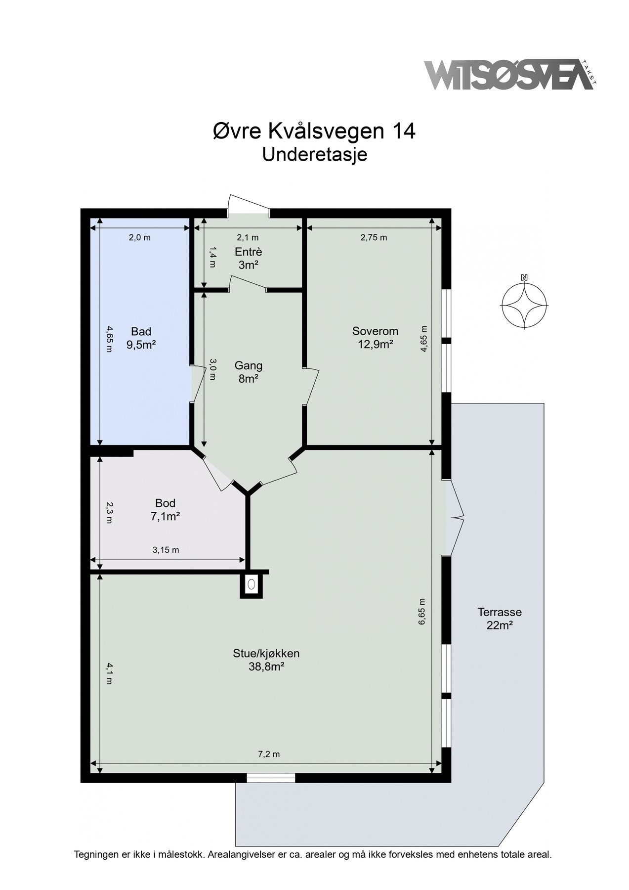 Plantegning av boligens underetasje Galleribilde