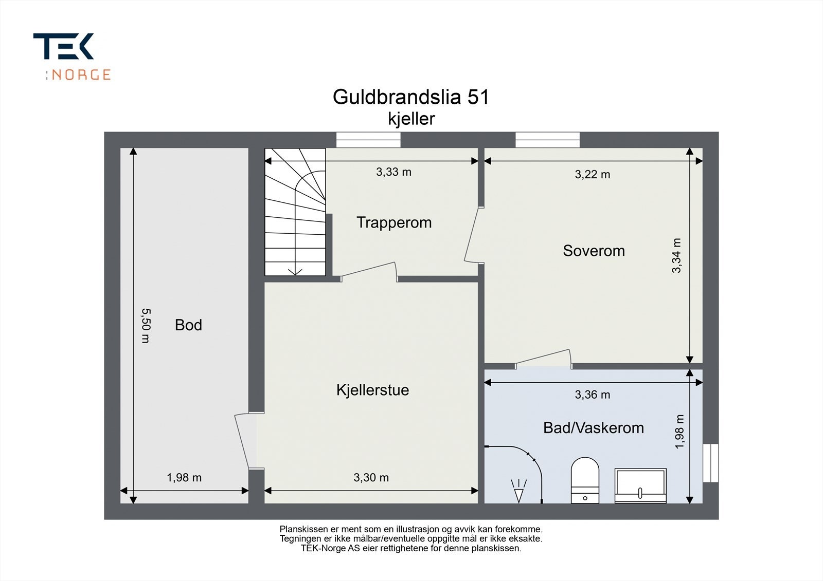 Kjelleren er innredet med kjellerstue, soverom, bad/vaskerom og en praktisk bod. Galleribilde
