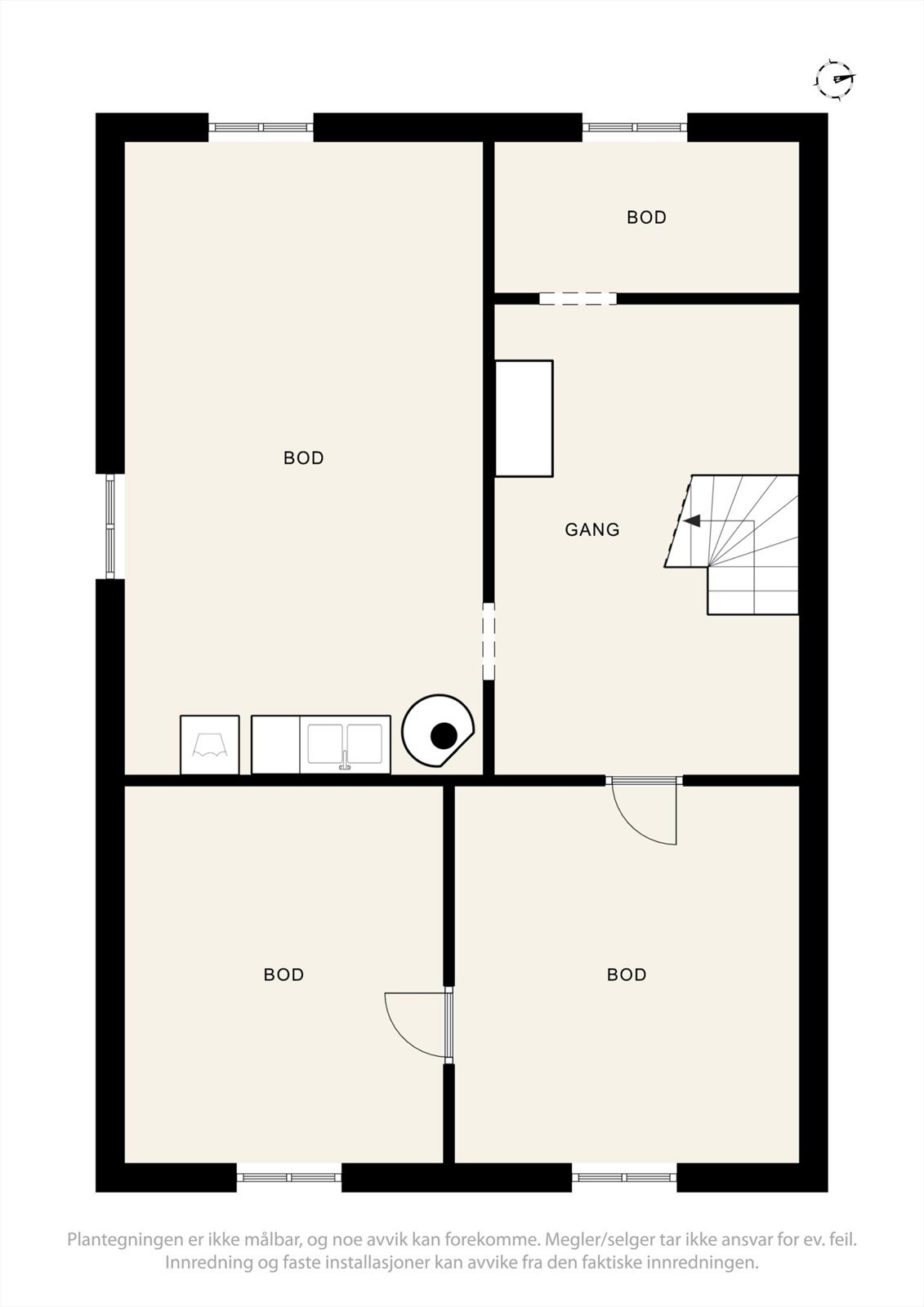 Plantegning - kjeller. Galleribilde