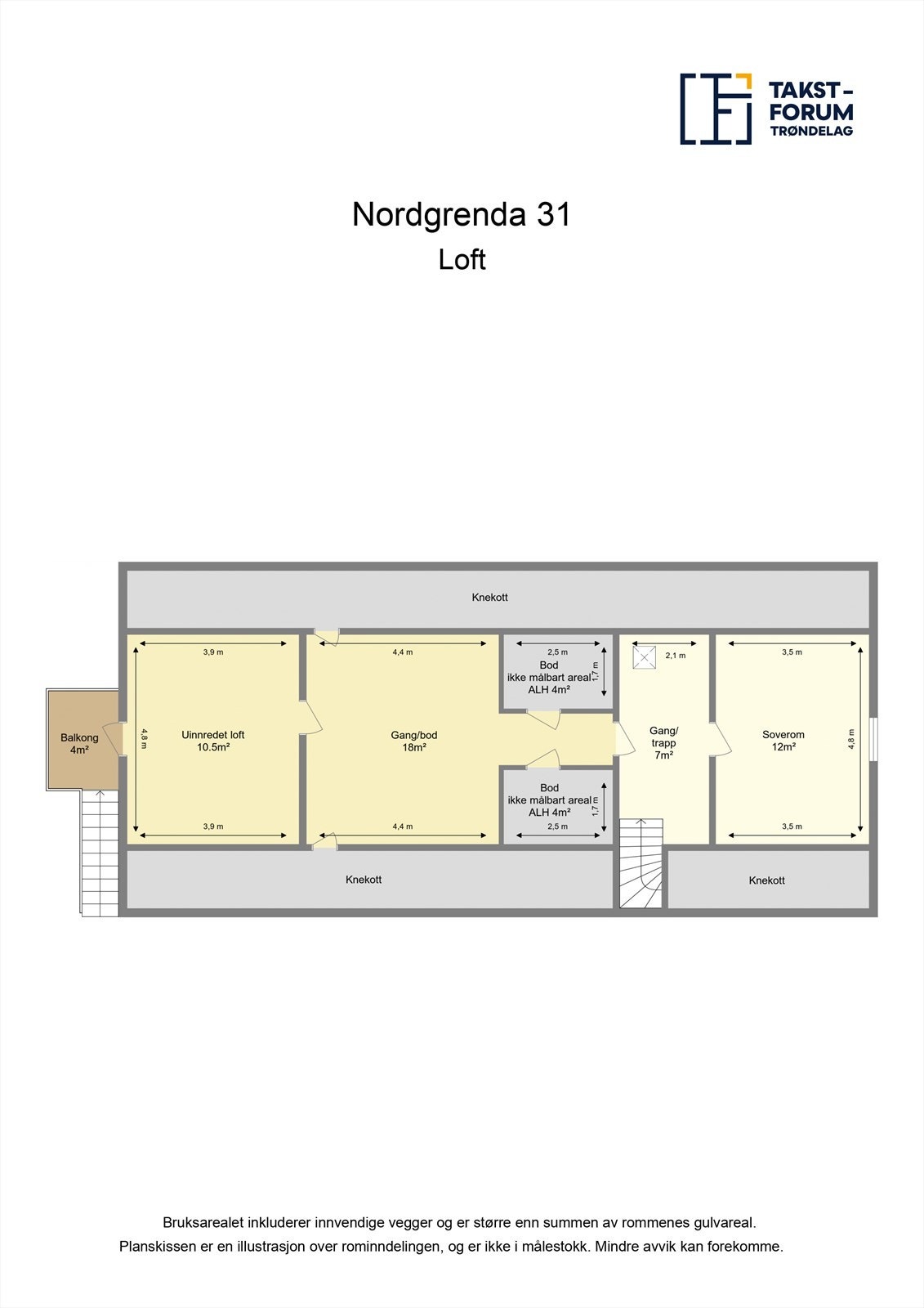 Planskisse loft. Galleribilde