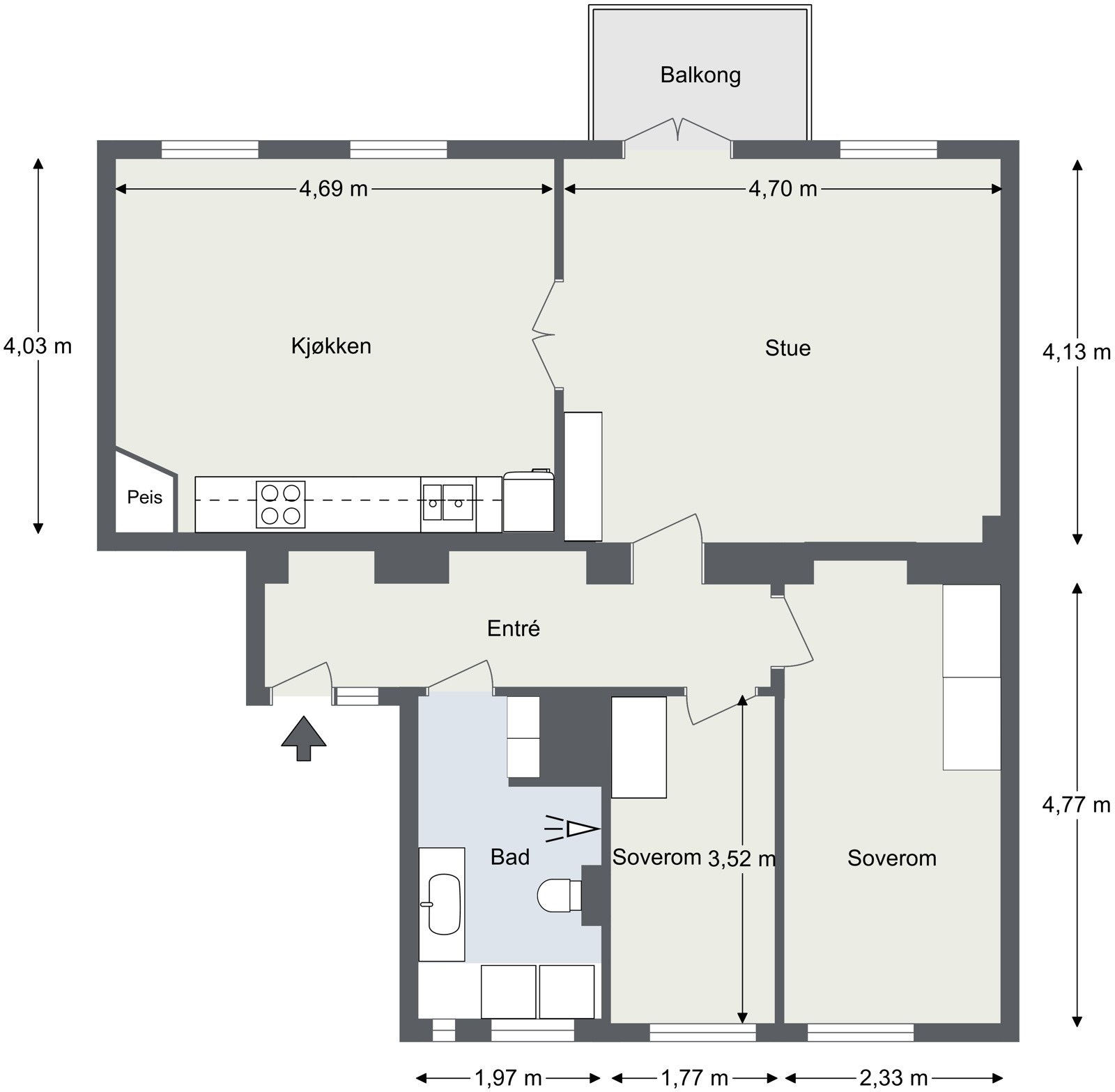 Meget fin planløsning. Galleribilde