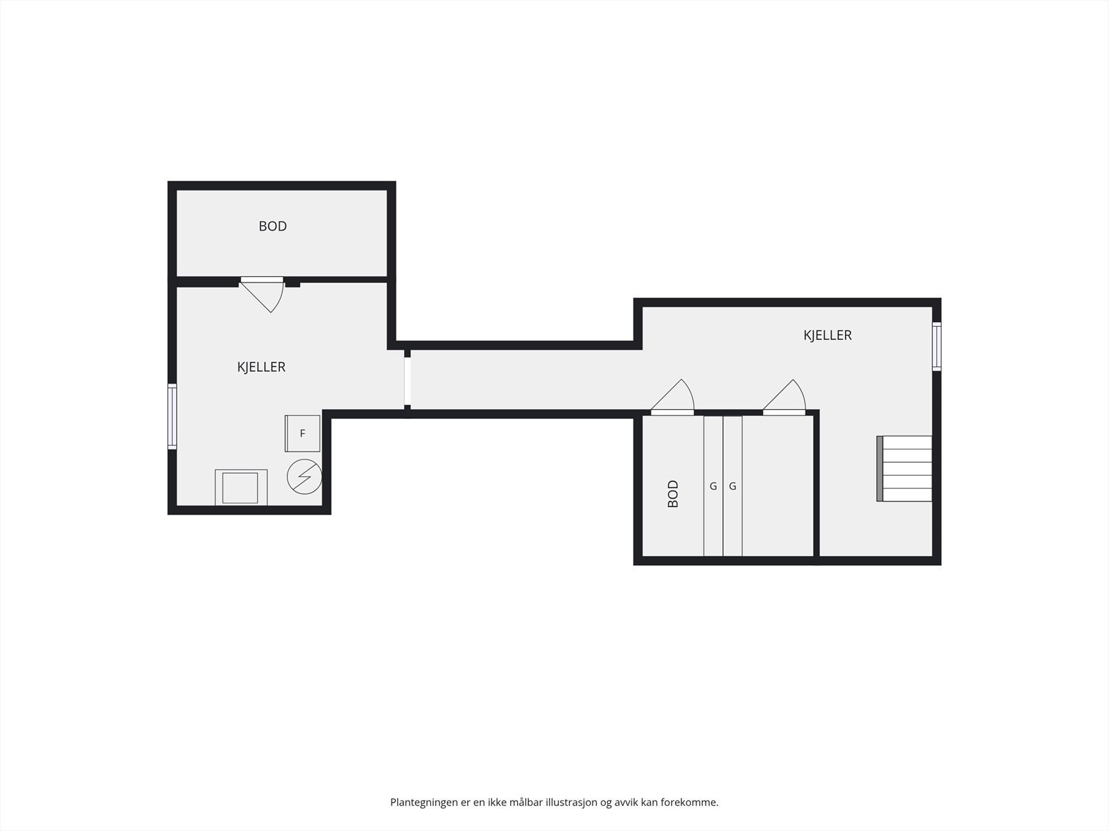 Plantegning kjeller. Galleribilde