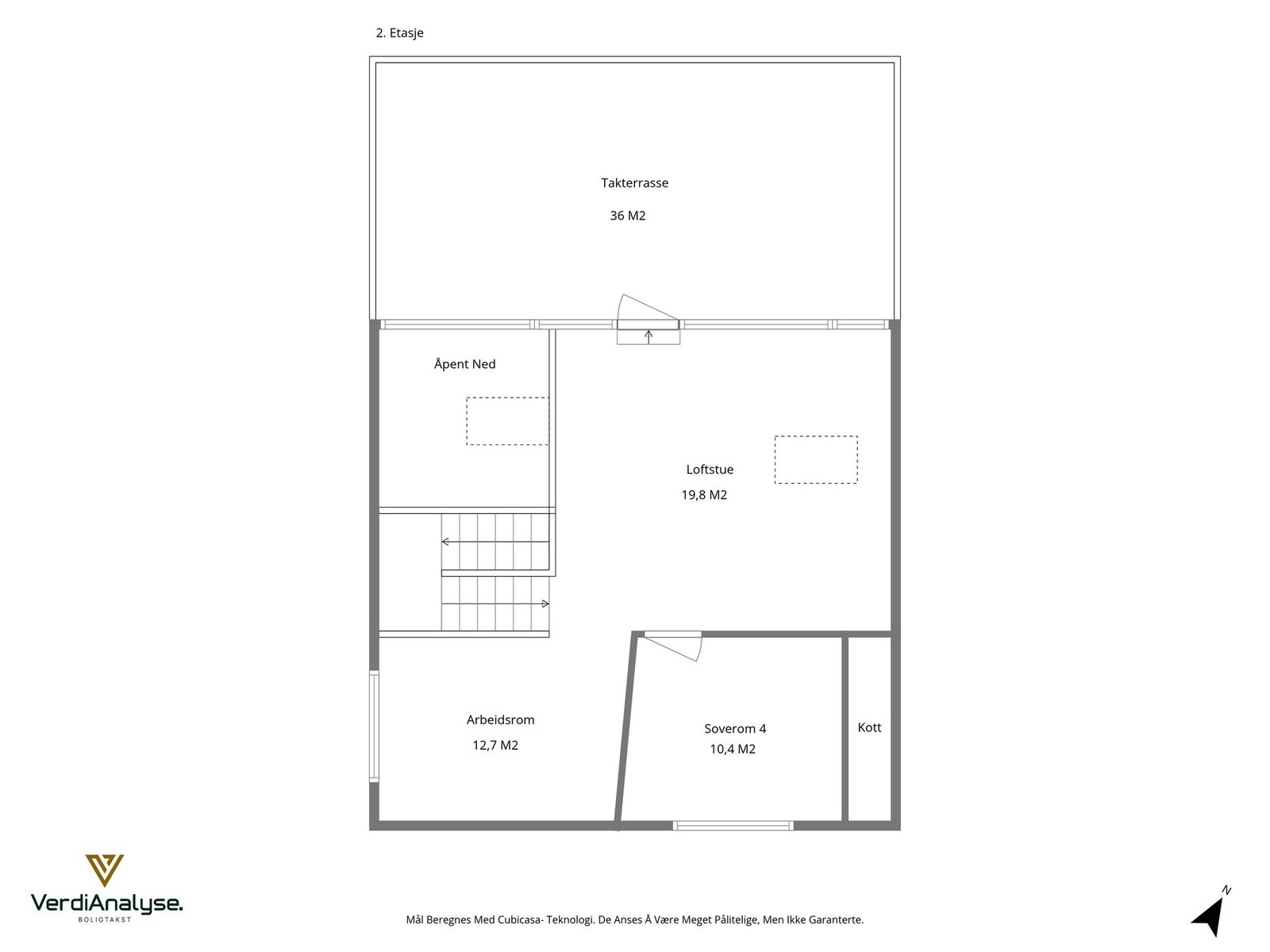 Planskisse av boligens 2. etasje. Galleribilde