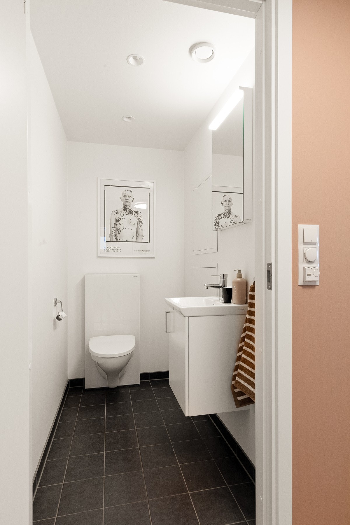 Fra gangen har man tilgang til praktisk toalettrom med gulvvarme. Galleribilde