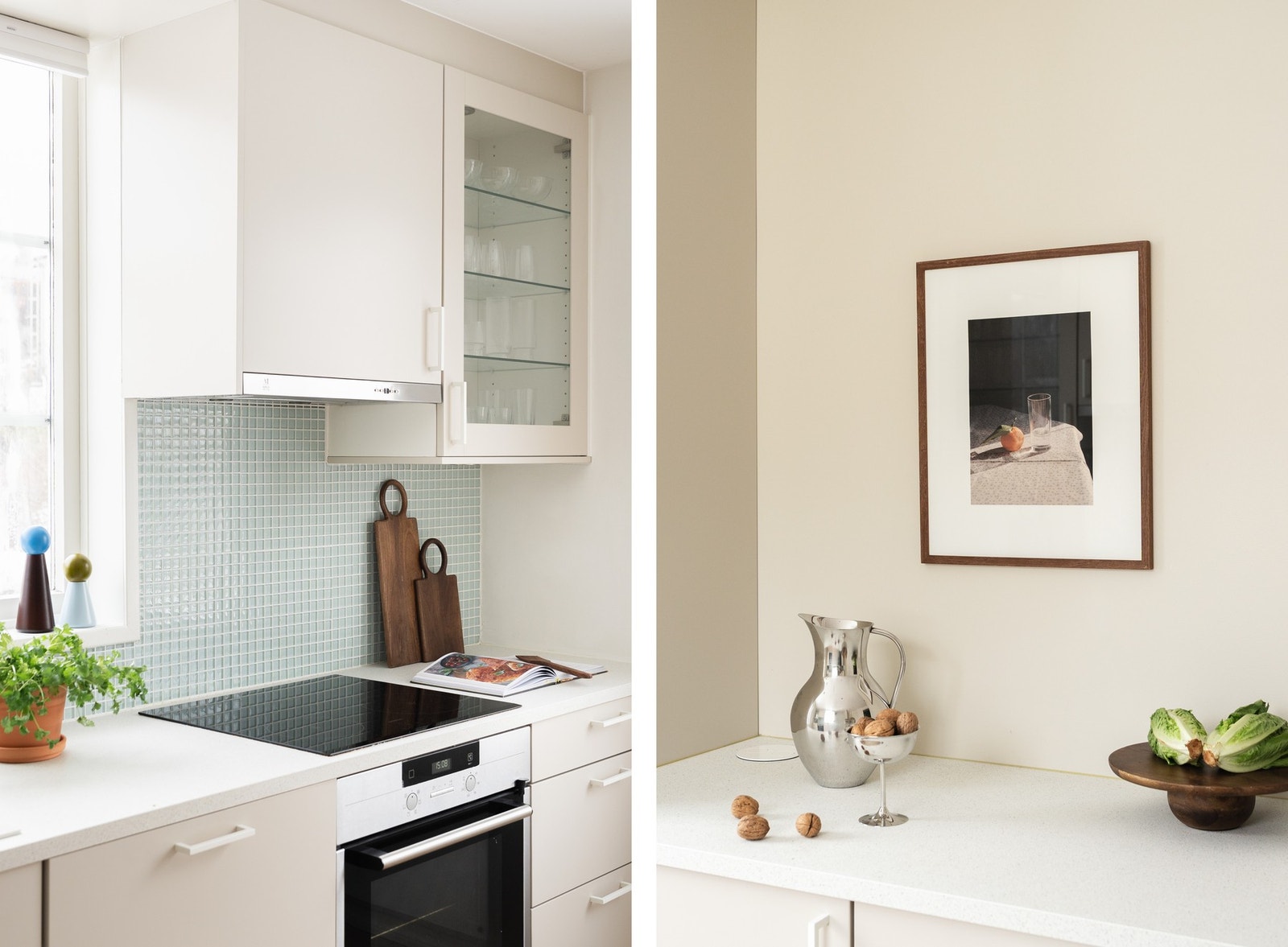 Kjøkkenet har godt med skap- og benkeplass. Dette gjør det enkelt for flere å lage mat samtidig. Galleribilde