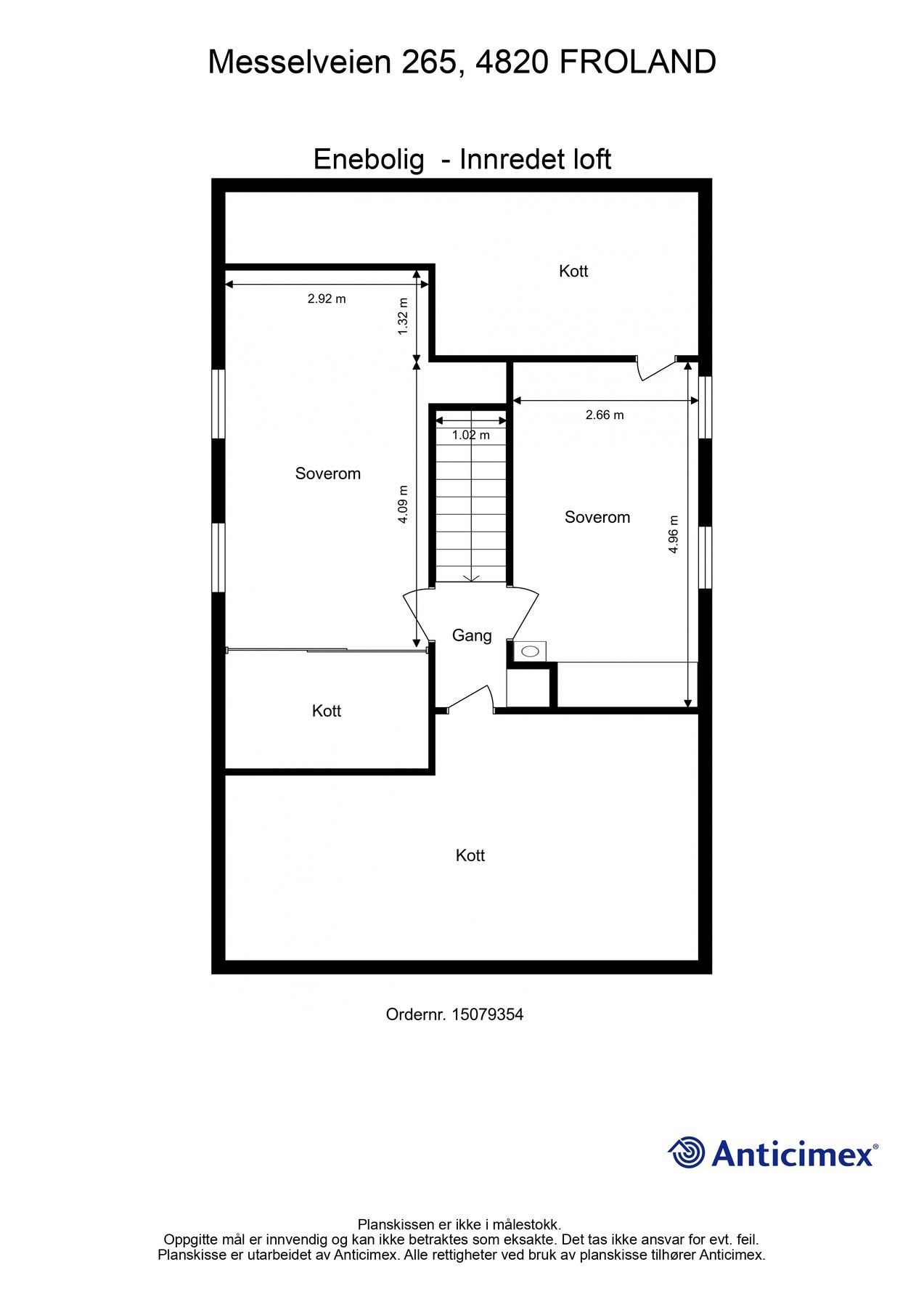 Plantegning loftsetasje. Galleribilde