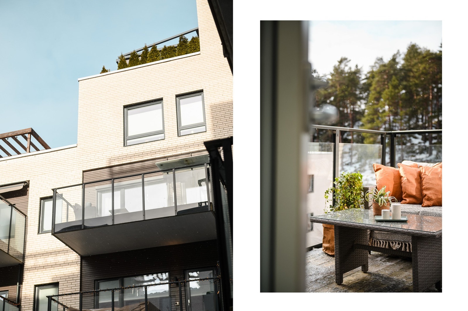 Leiligheten har en sydvendt uteplass med god plass til både spisegruppe og loungemøbler. Galleribilde