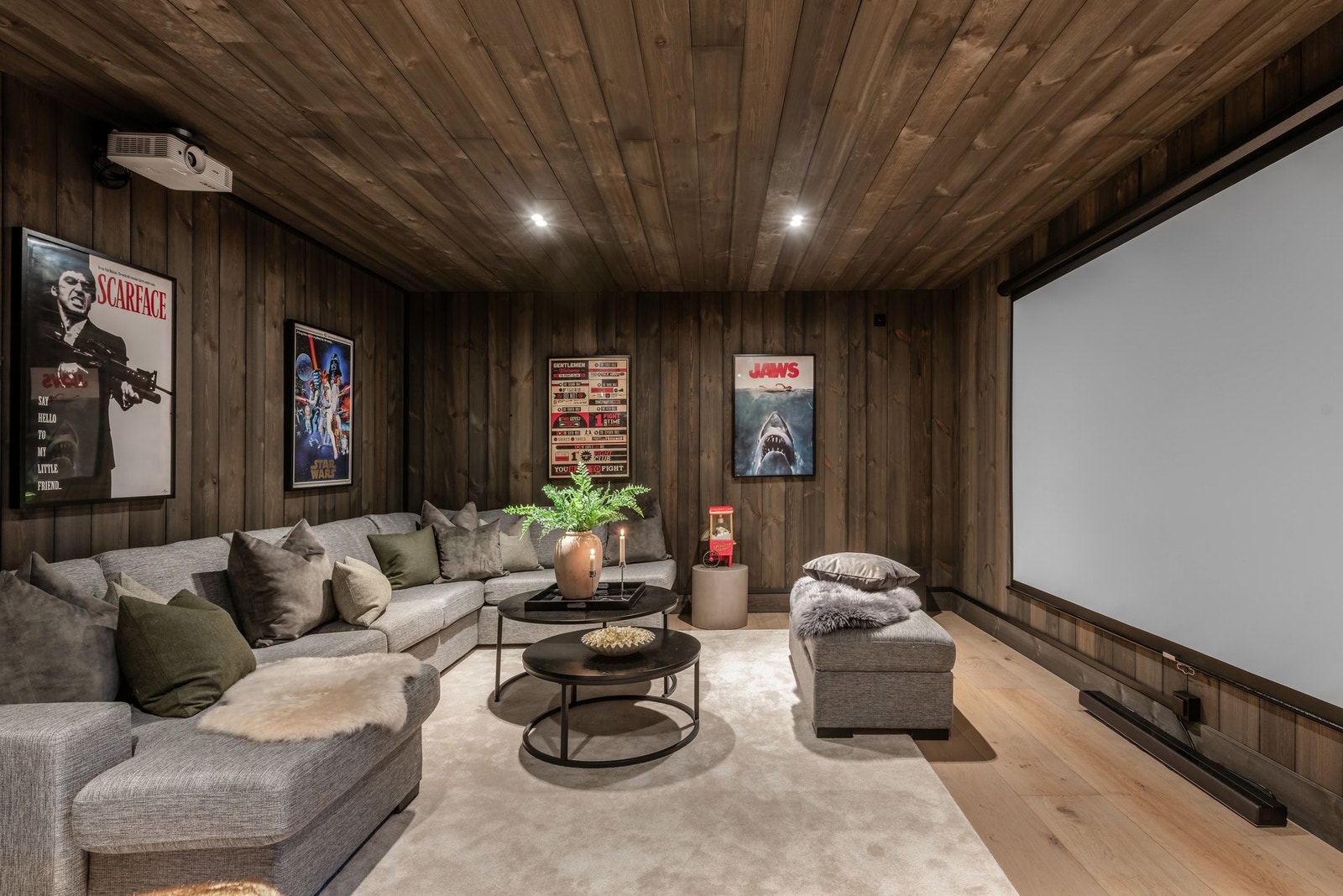 For de filminteresserte byr hytten like godt på et eget kinorom... Galleribilde