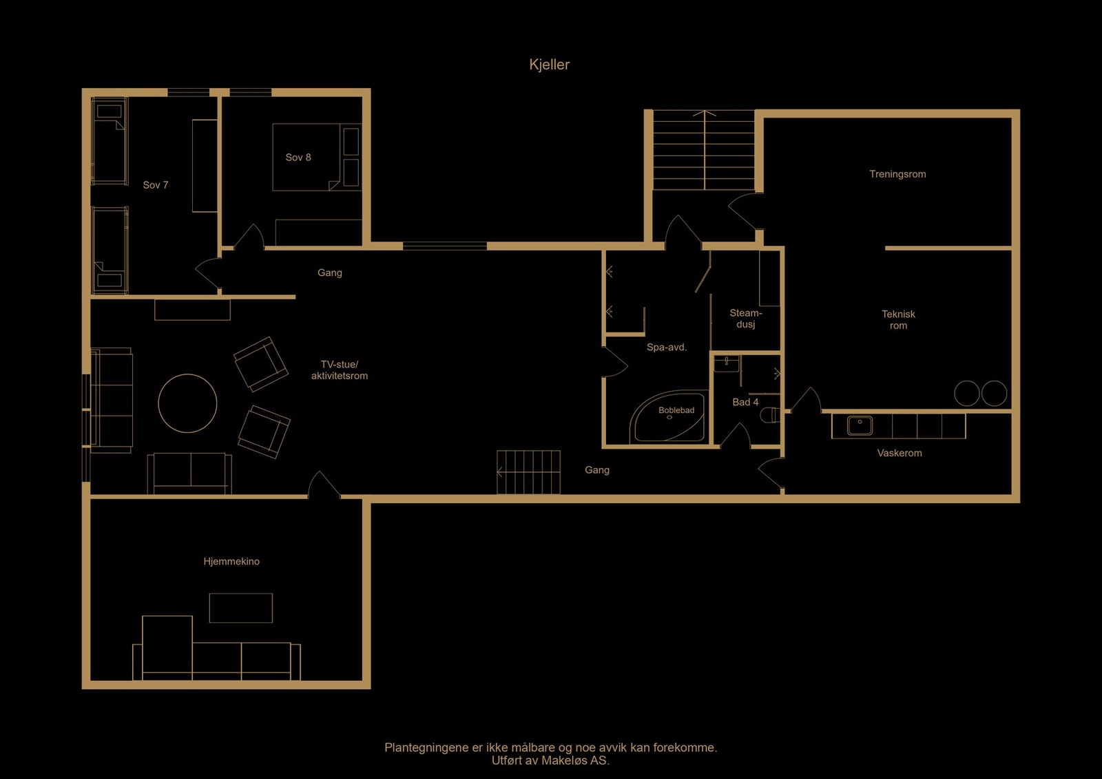 Plantegning underetasje (illustrasjon, avvik kan forekomme) Galleribilde