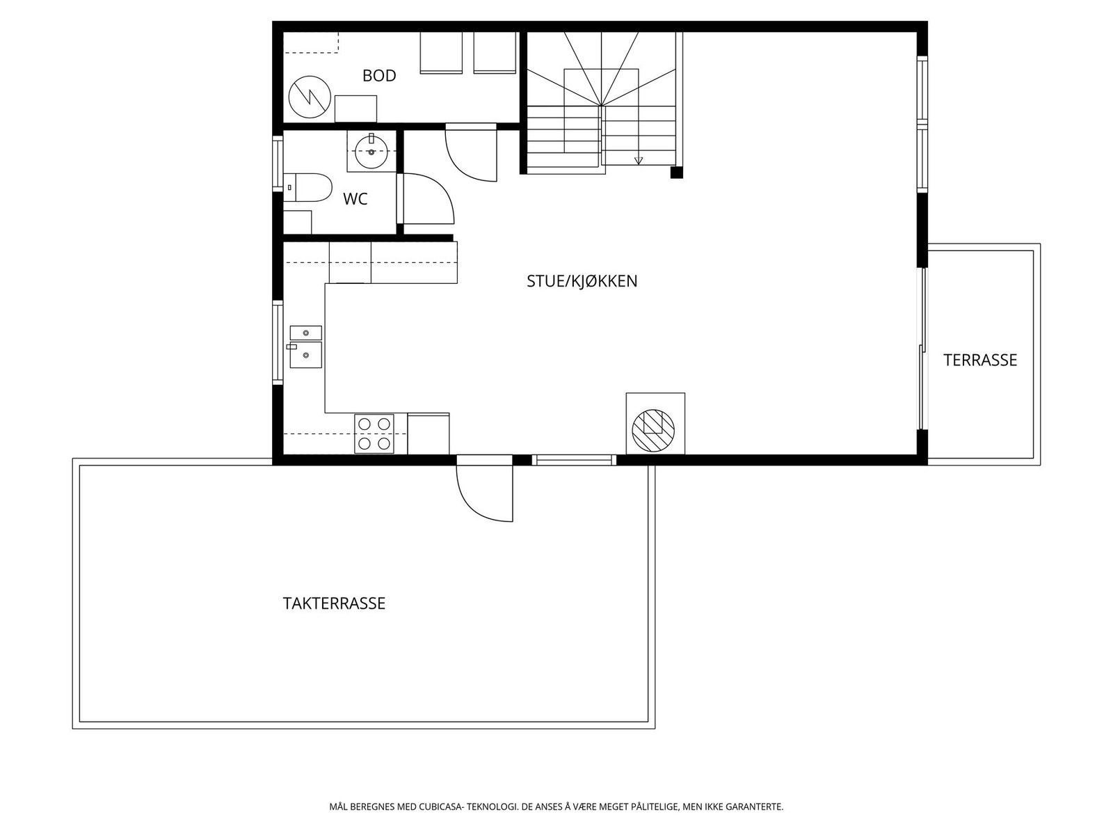 Plantegning 2 etasje - ikke målbar Galleribilde