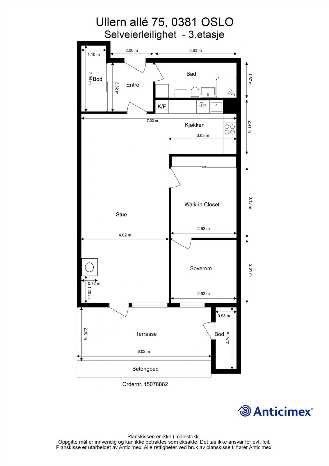Plantegning - Selveierleilighet - 3.etasje Galleribilde