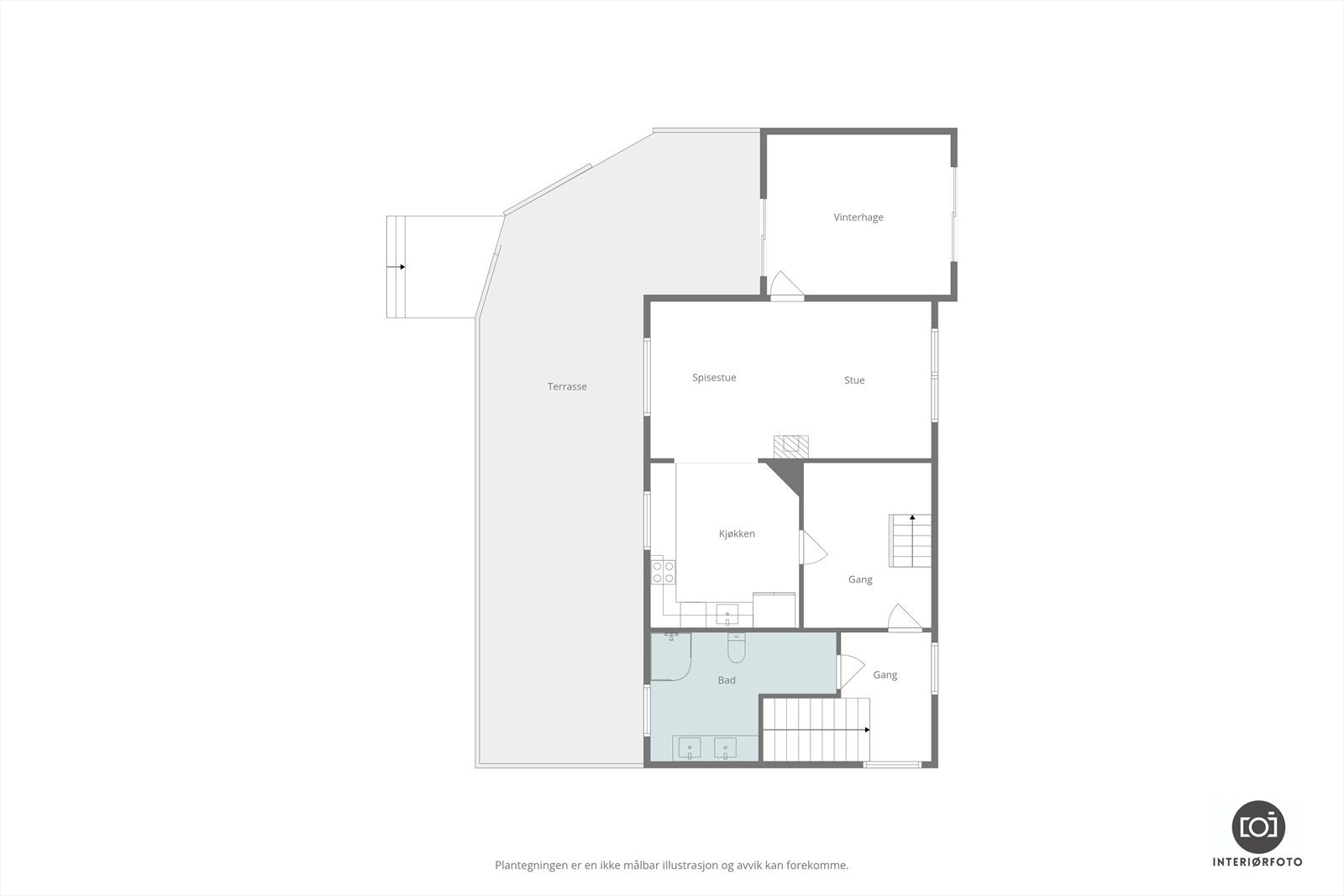 Plantegning 1. etasje Galleribilde